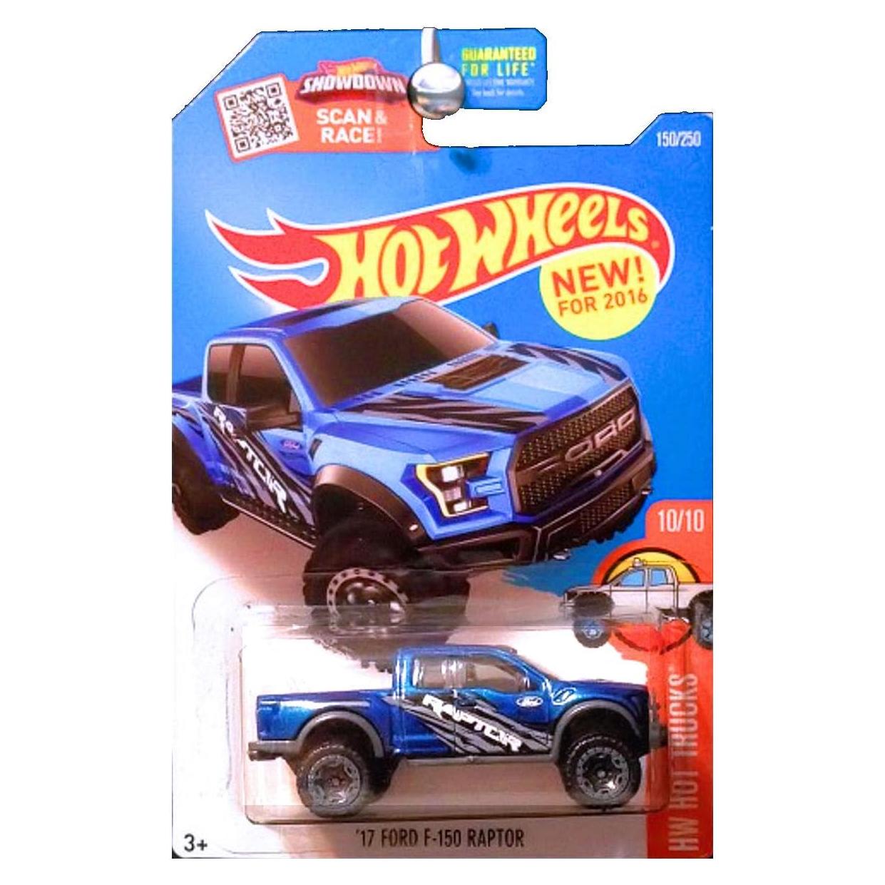 Camión Hot Wheels 2016 Ford F-150 Raptor Azul 1:64