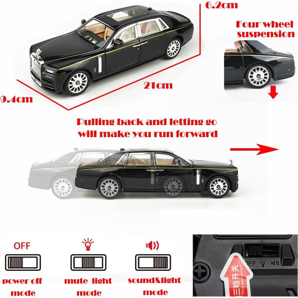 Coche de Juguete Rolls-Royce Phantom 1:24 con Luz y Sonido