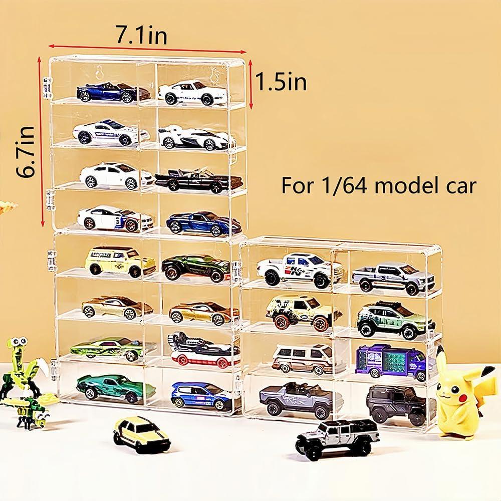 Caja de exhibición acrílica Enklogic para Hot Wheels 32 coches