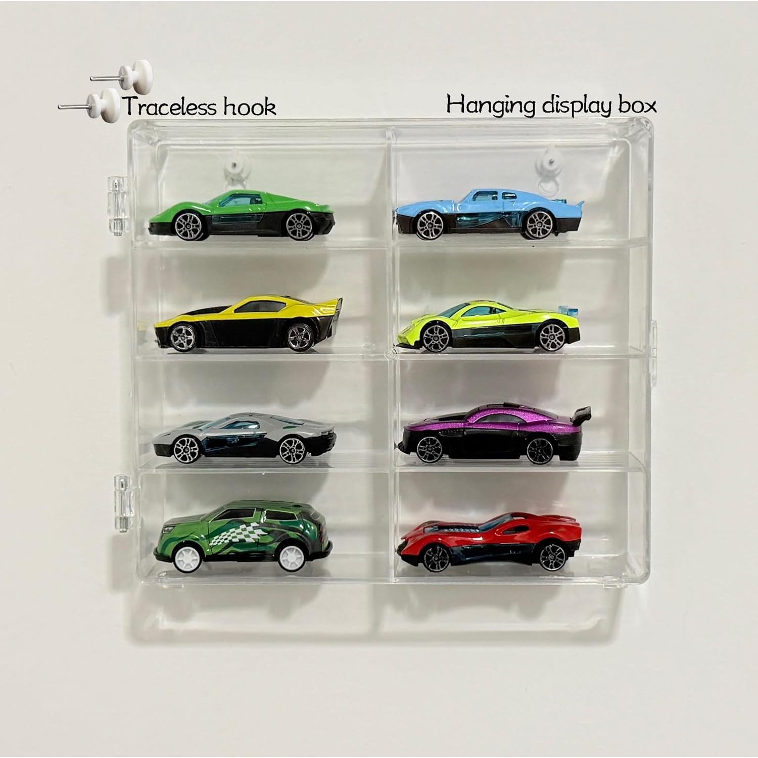 Caja de exhibición acrílica Enklogic para Hot Wheels 32 coches