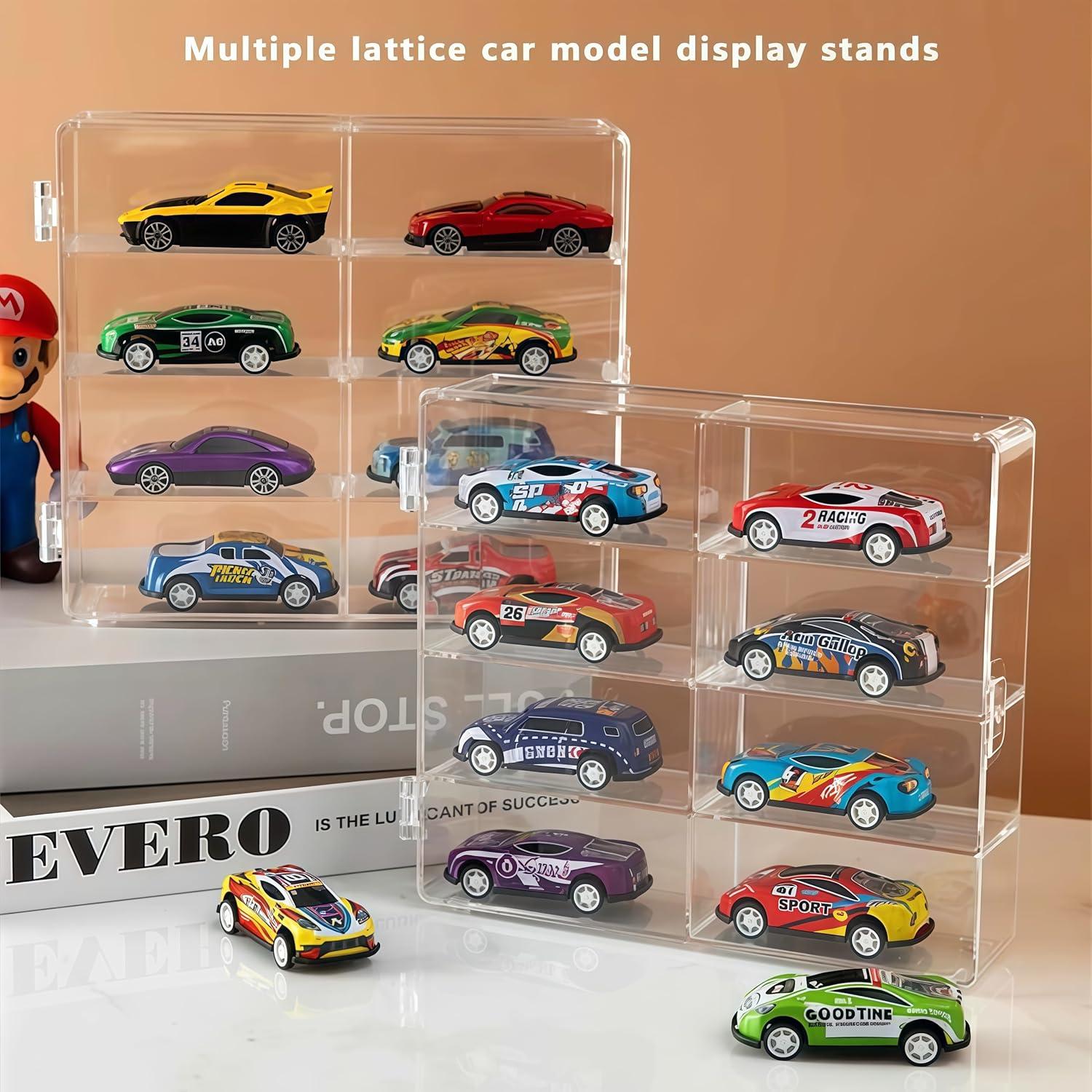 Caja de exhibición acrílica Enklogic para Hot Wheels 32 coches