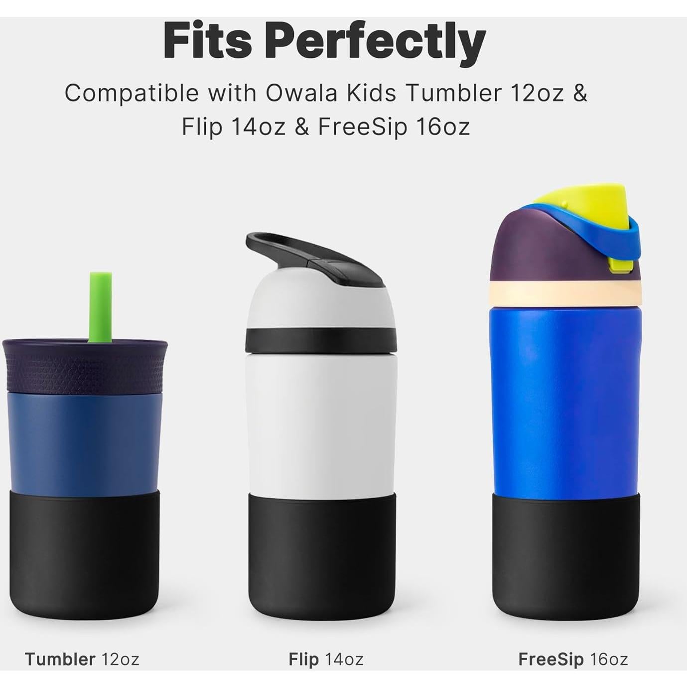 Funda de Silicona Owala 12/14/16 oz - Protección Antideslizante Negra