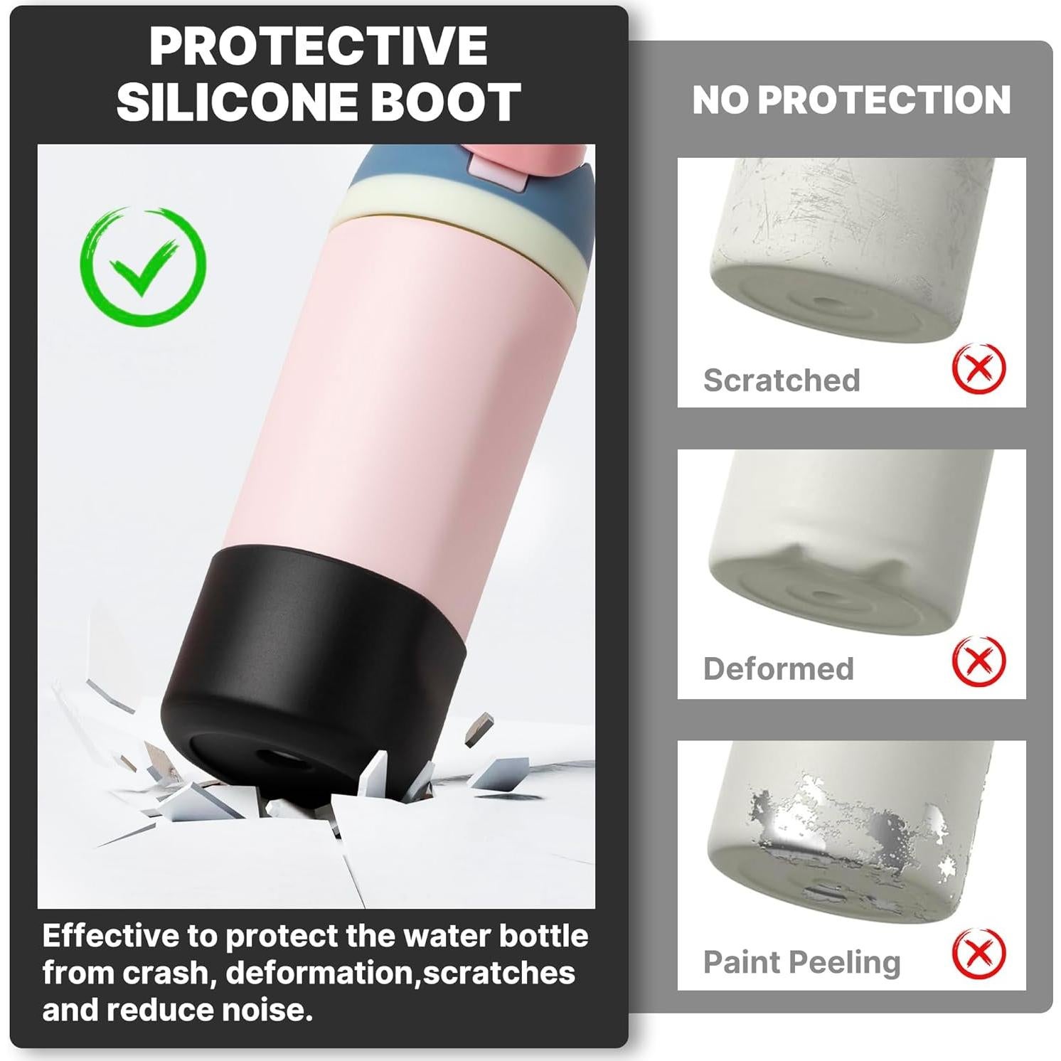 Funda de Silicona Owala 12/14/16 oz - Protección Antideslizante Negra