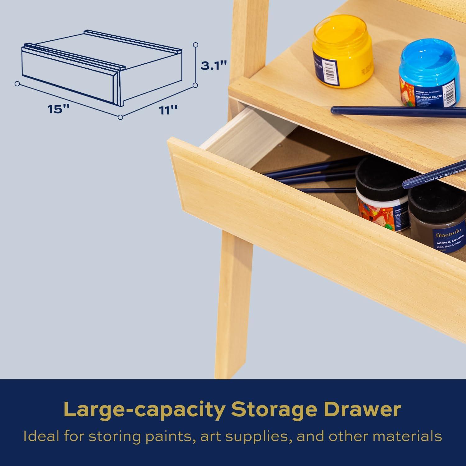 Caballete de Pintura de Madera de Haya Finenolo Ajustable 58-74"