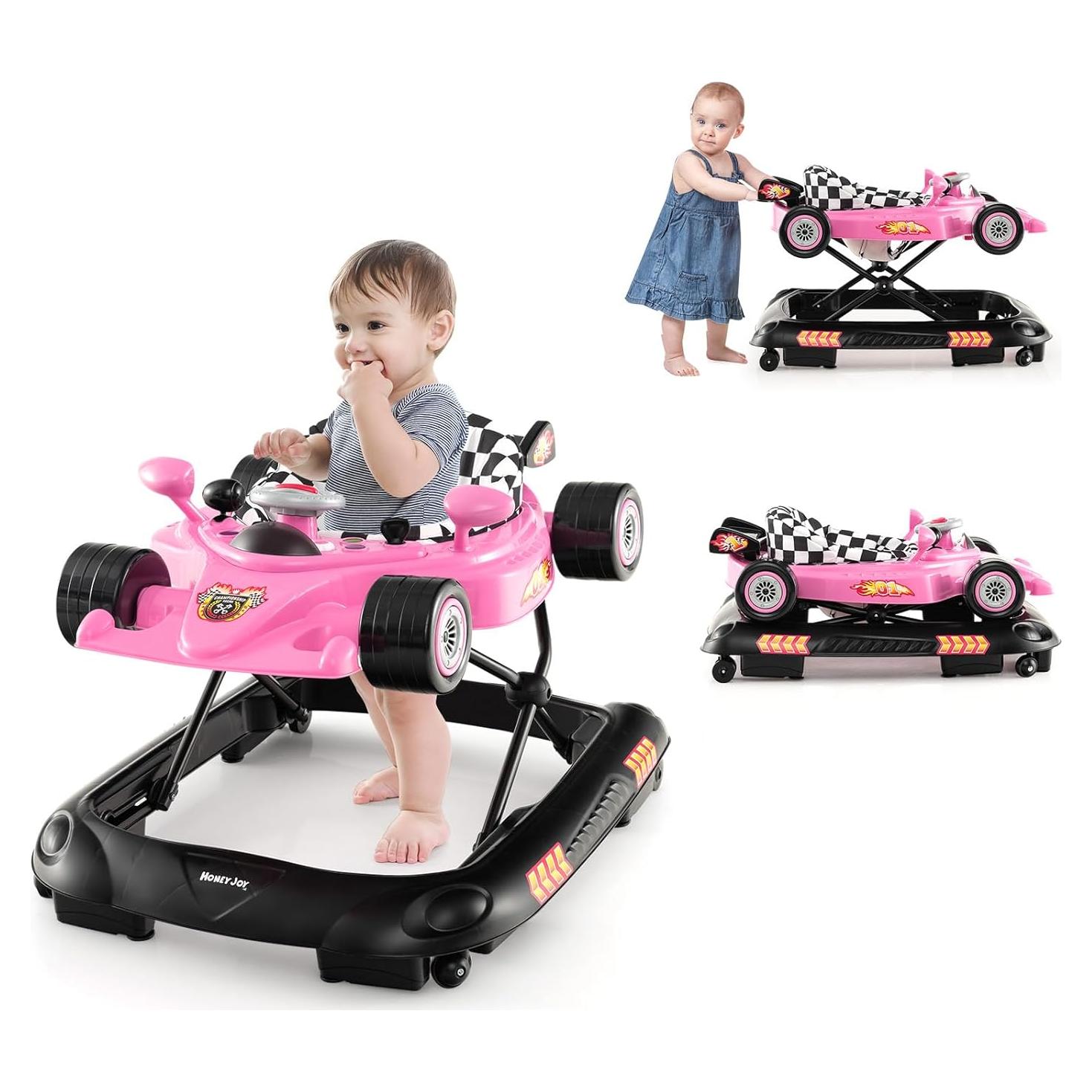 Andador para Bebés HONEY JOY 4 en 1 Ajustable Rosa