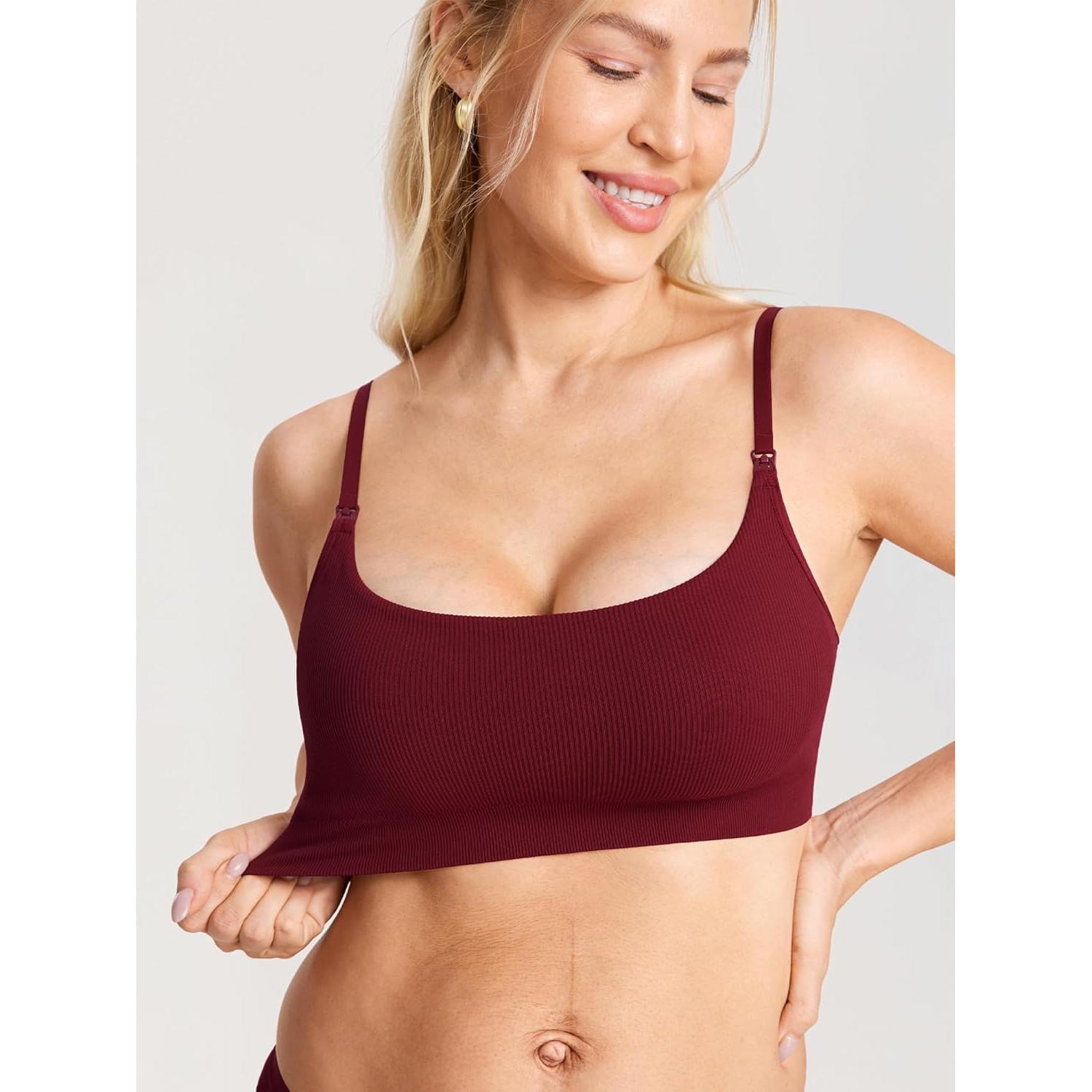 Sujetador de Lactancia Acanalado MOMANDA Rojo Pequeño