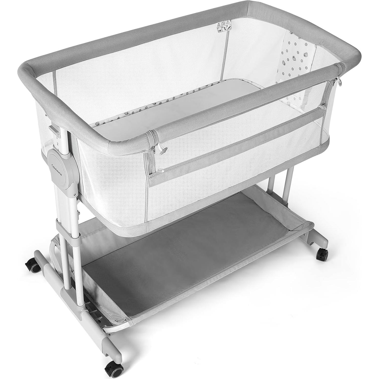 Cuna Mecedora Cowiewie 360° Ajustable 7 Alturas con Ruedas