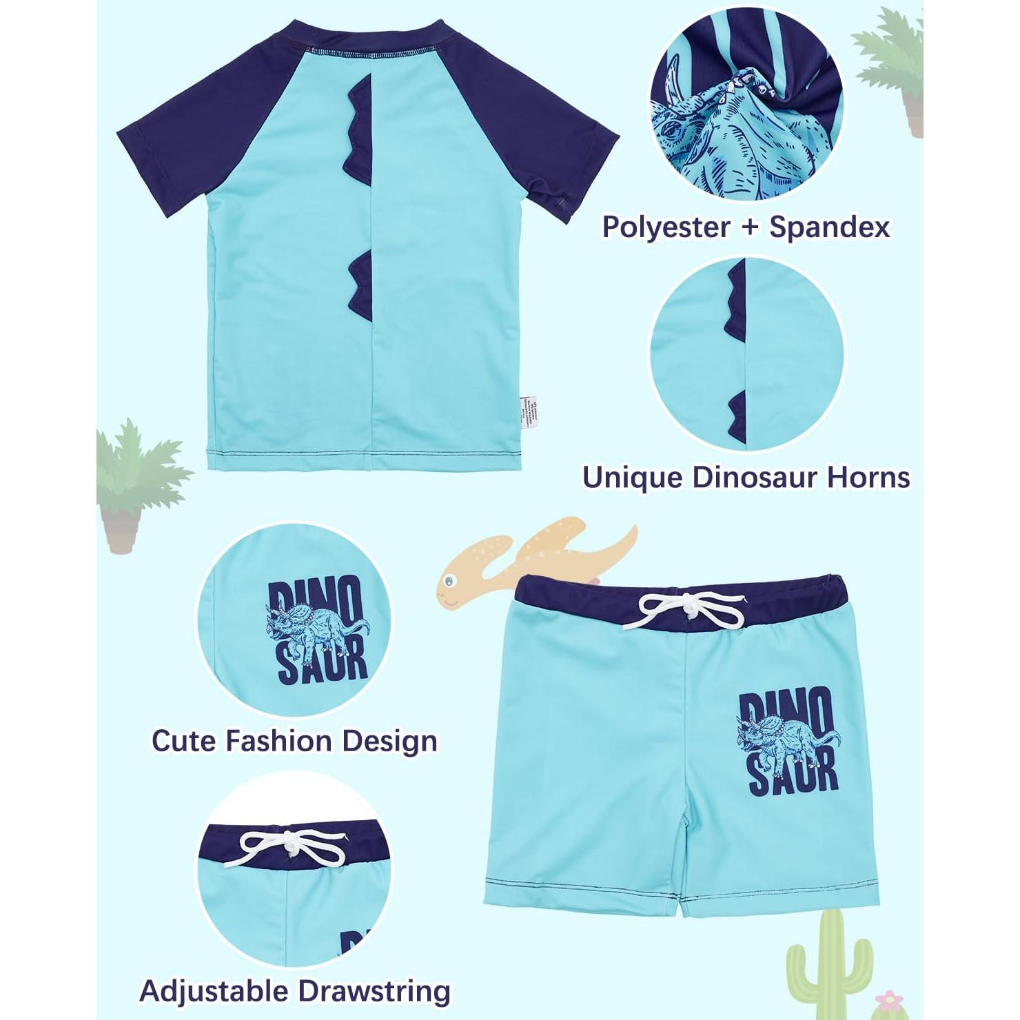 Traje de Baño 2 Piezas Alvababy 4T Triceratops UPF 50+