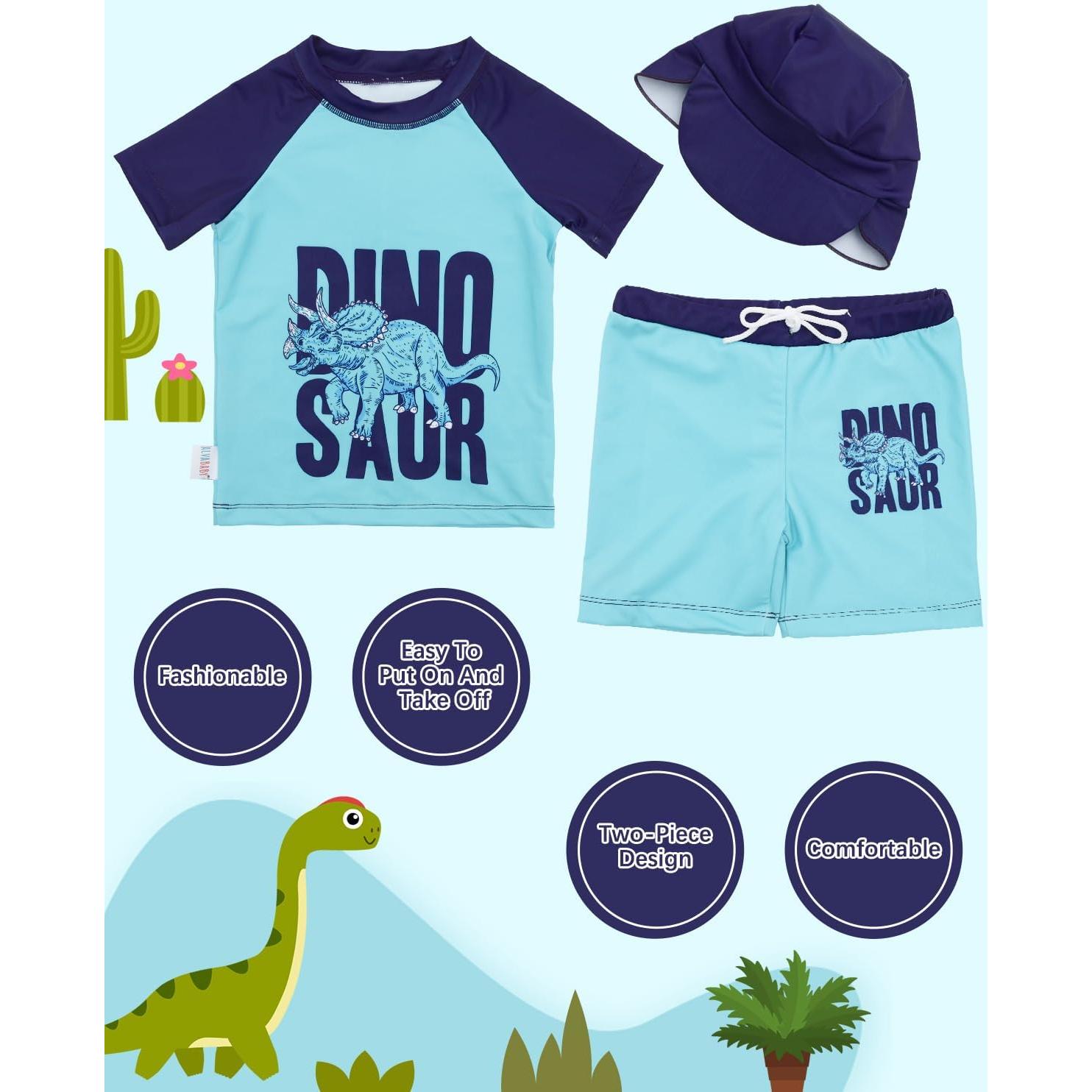 Traje de Baño 2 Piezas Alvababy 4T Triceratops UPF 50+
