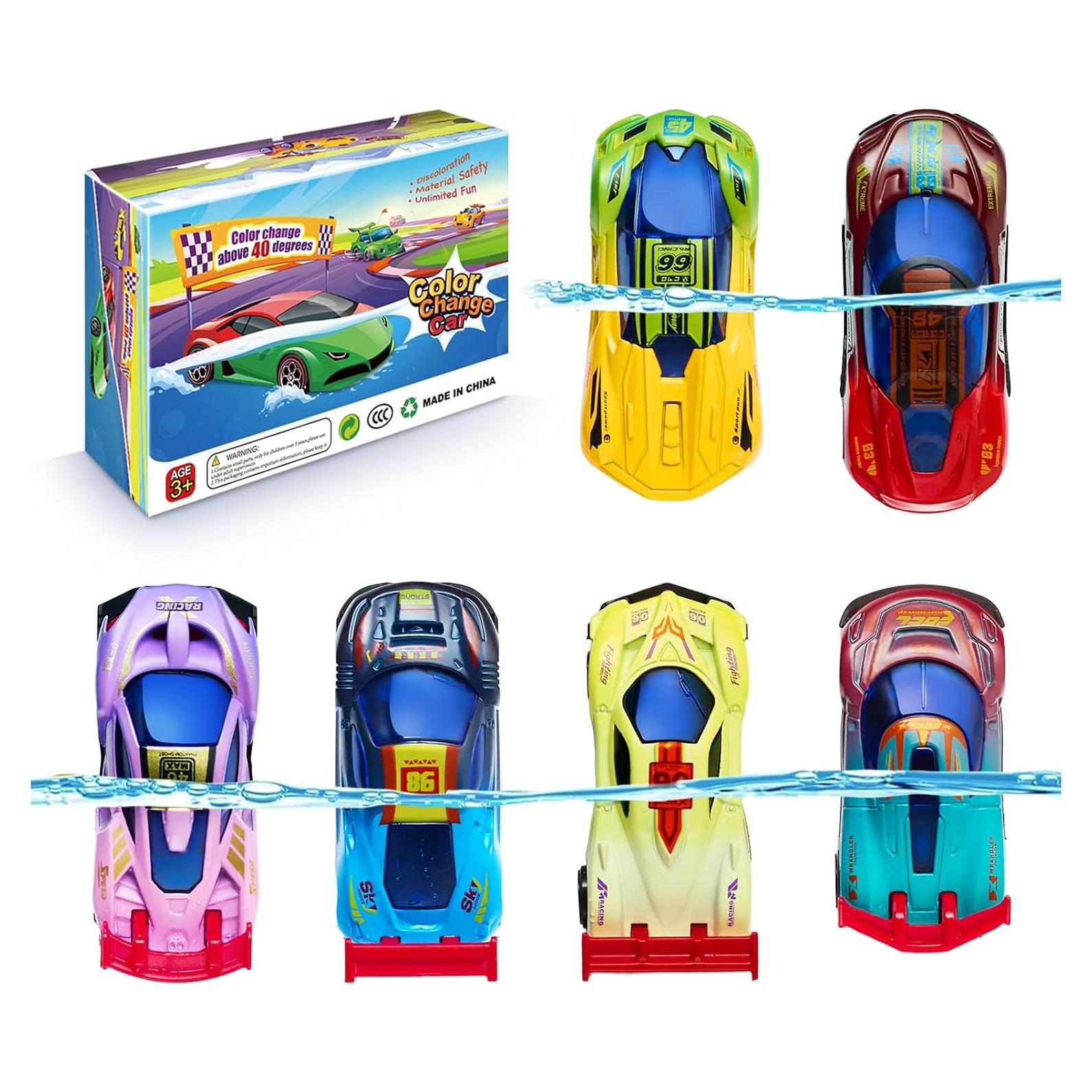 Coches de Carreras de Cambio de Color Sterofari - 6 Piezas