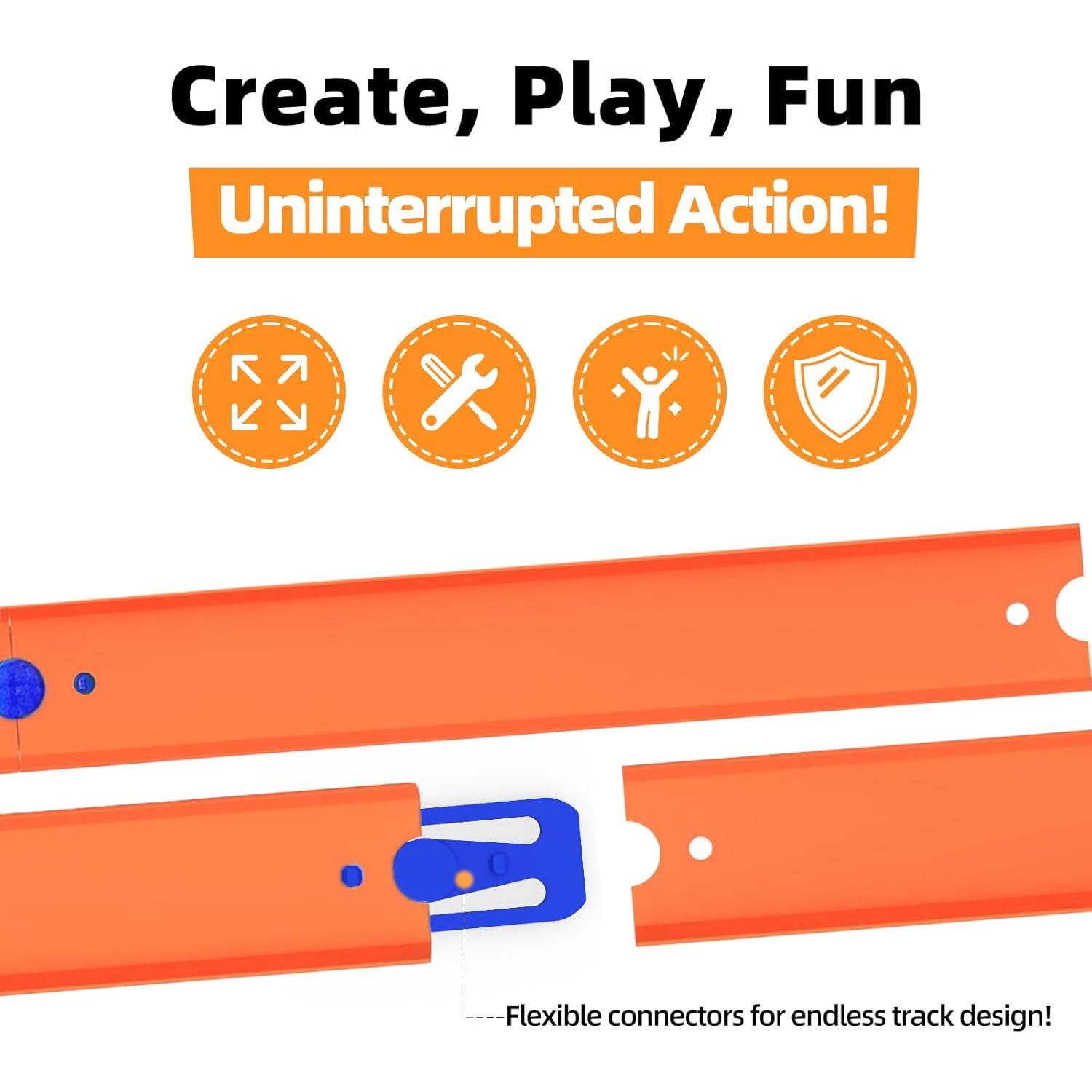 Juego de Pistas Rectas K TOMOTO 3FT para Hot Wheels