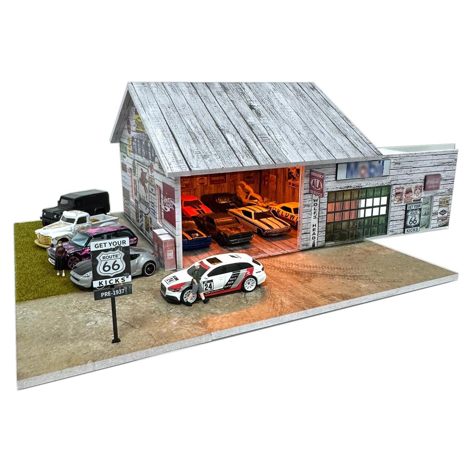 Caja de Exhibición Diorama 1:64 Bivitre con Luces LED