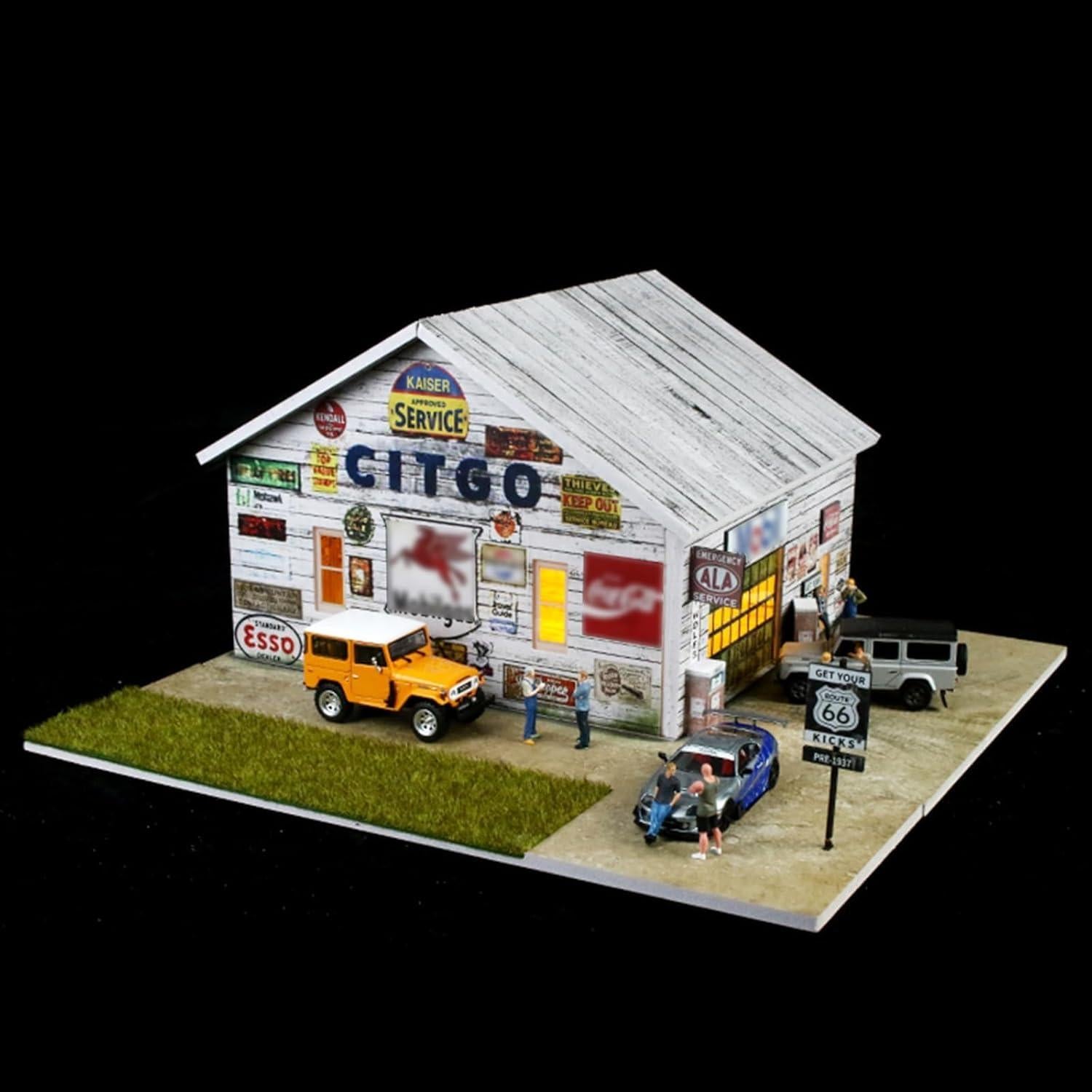 Caja de Exhibición Diorama 1:64 Bivitre con Luces LED