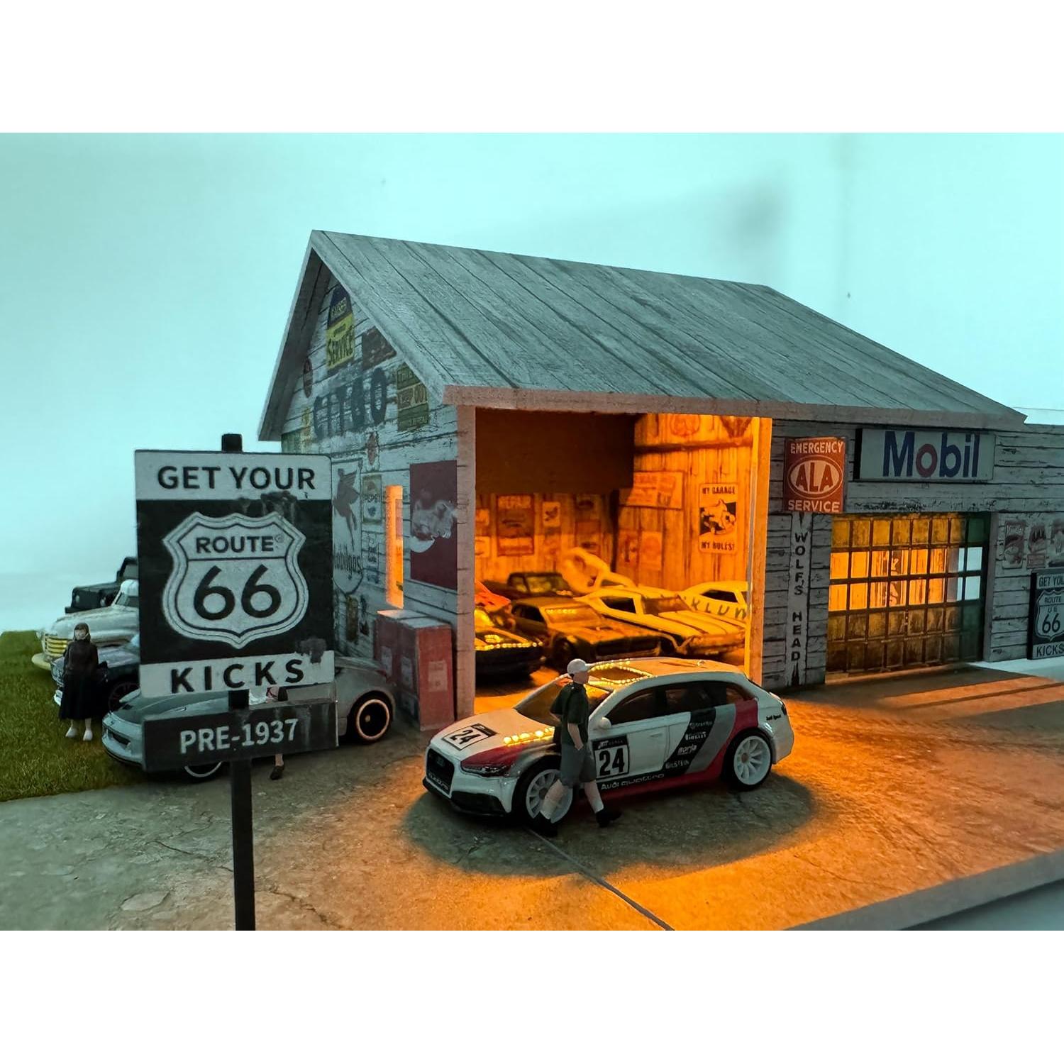 Caja de Exhibición Diorama 1:64 Bivitre con Luces LED