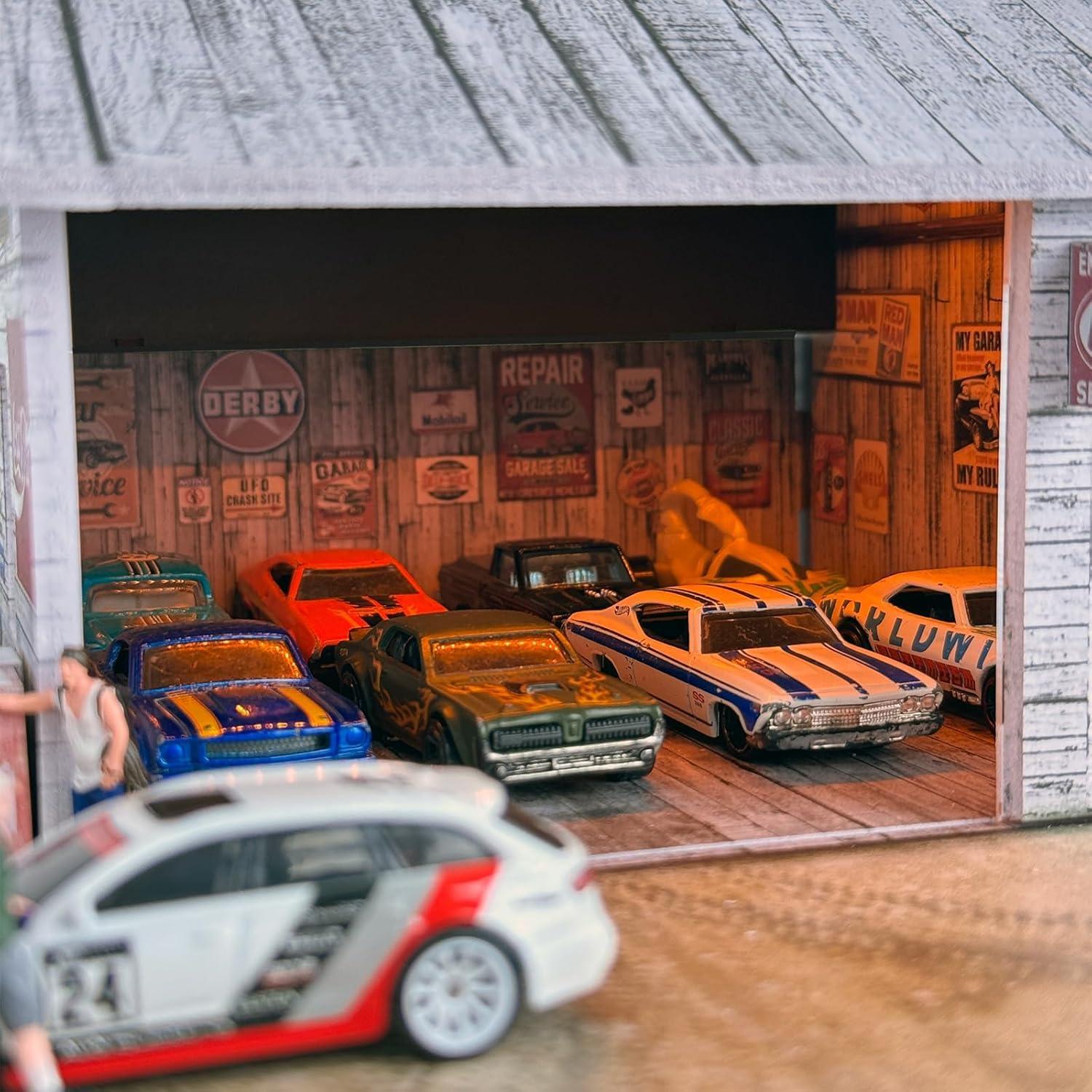 Caja de Exhibición Diorama 1:64 Bivitre con Luces LED