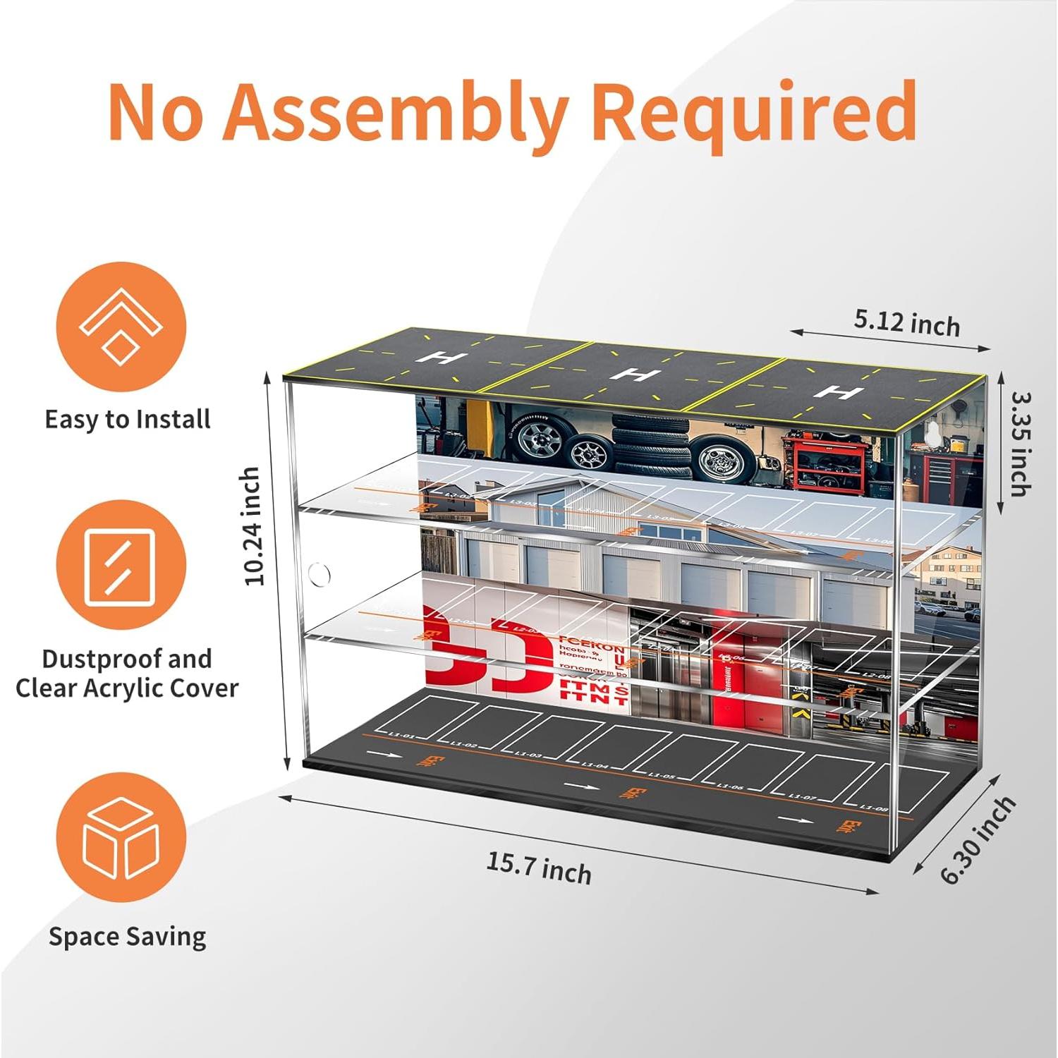 Vitrina para Hot Wheels HEKORE con LED - Almacena 24 coches