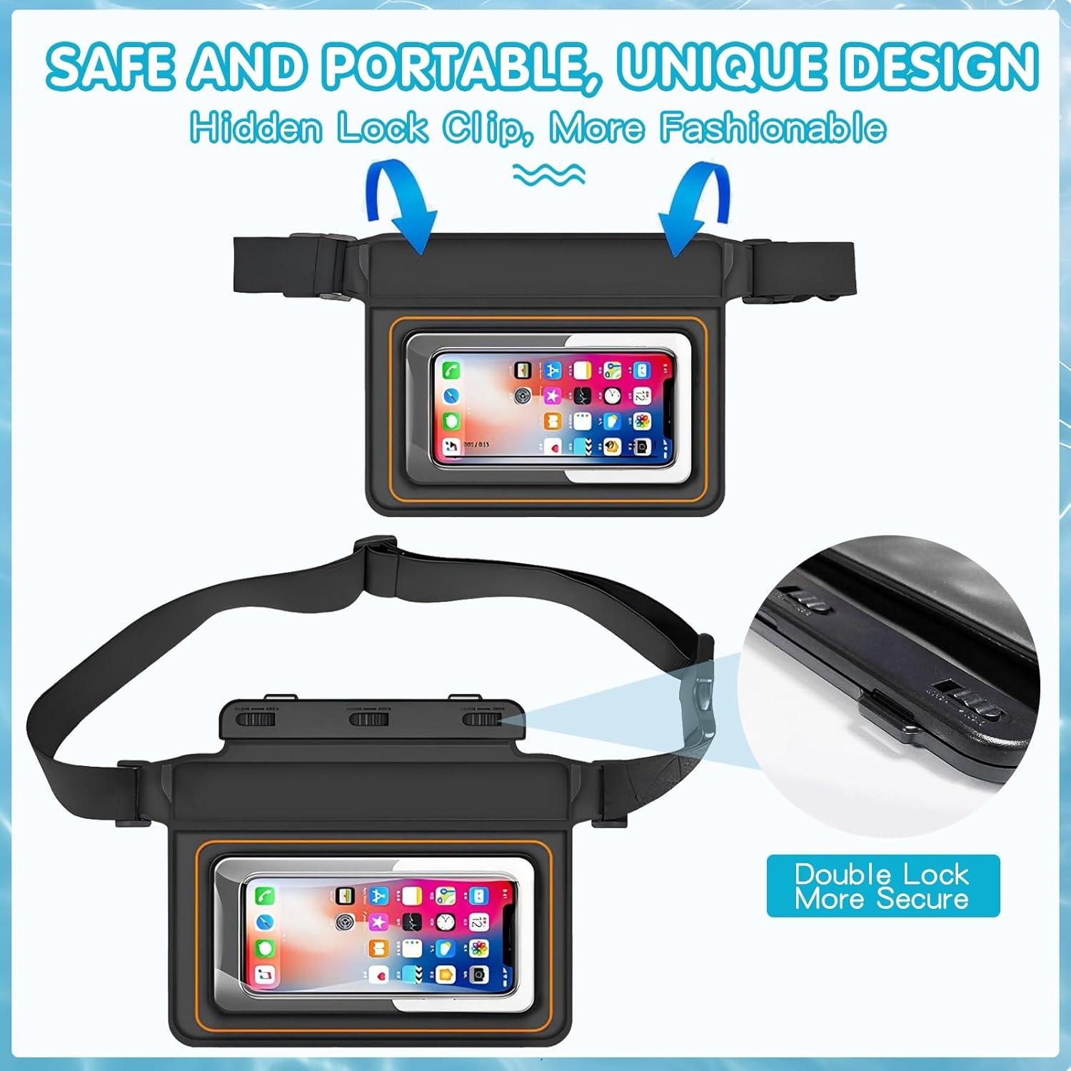 Riñonera Impermeable Teeloray IPX8 Ajustable 21,59 cm