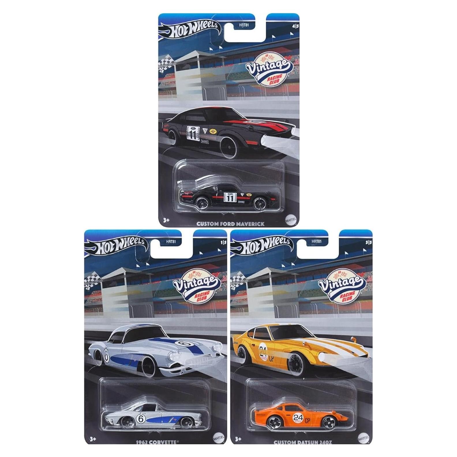 Hot Wheels Paquete de 3 Vintage 2024 - Corvette, Maverick, Datsun 1:64