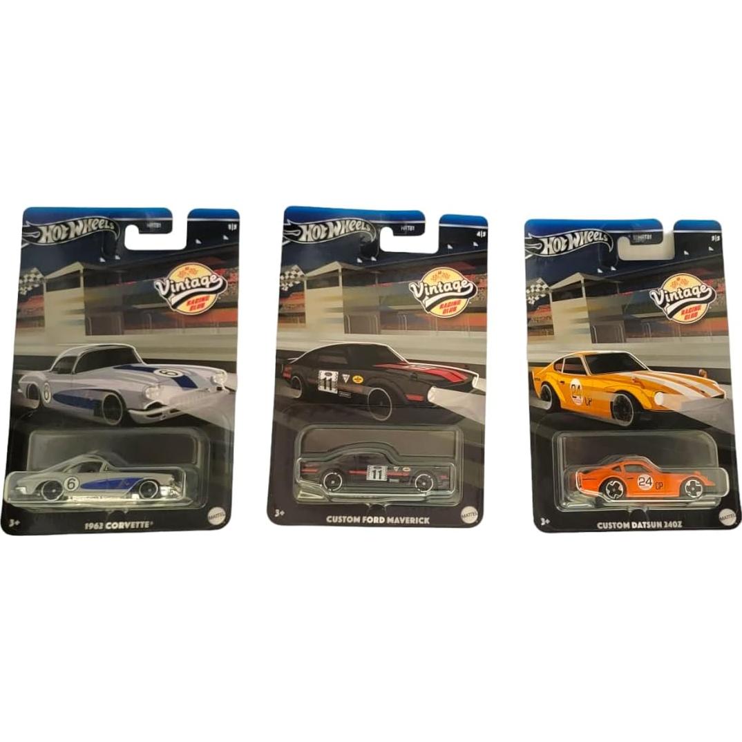 Hot Wheels Paquete de 3 Vintage 2024 - Corvette, Maverick, Datsun 1:64