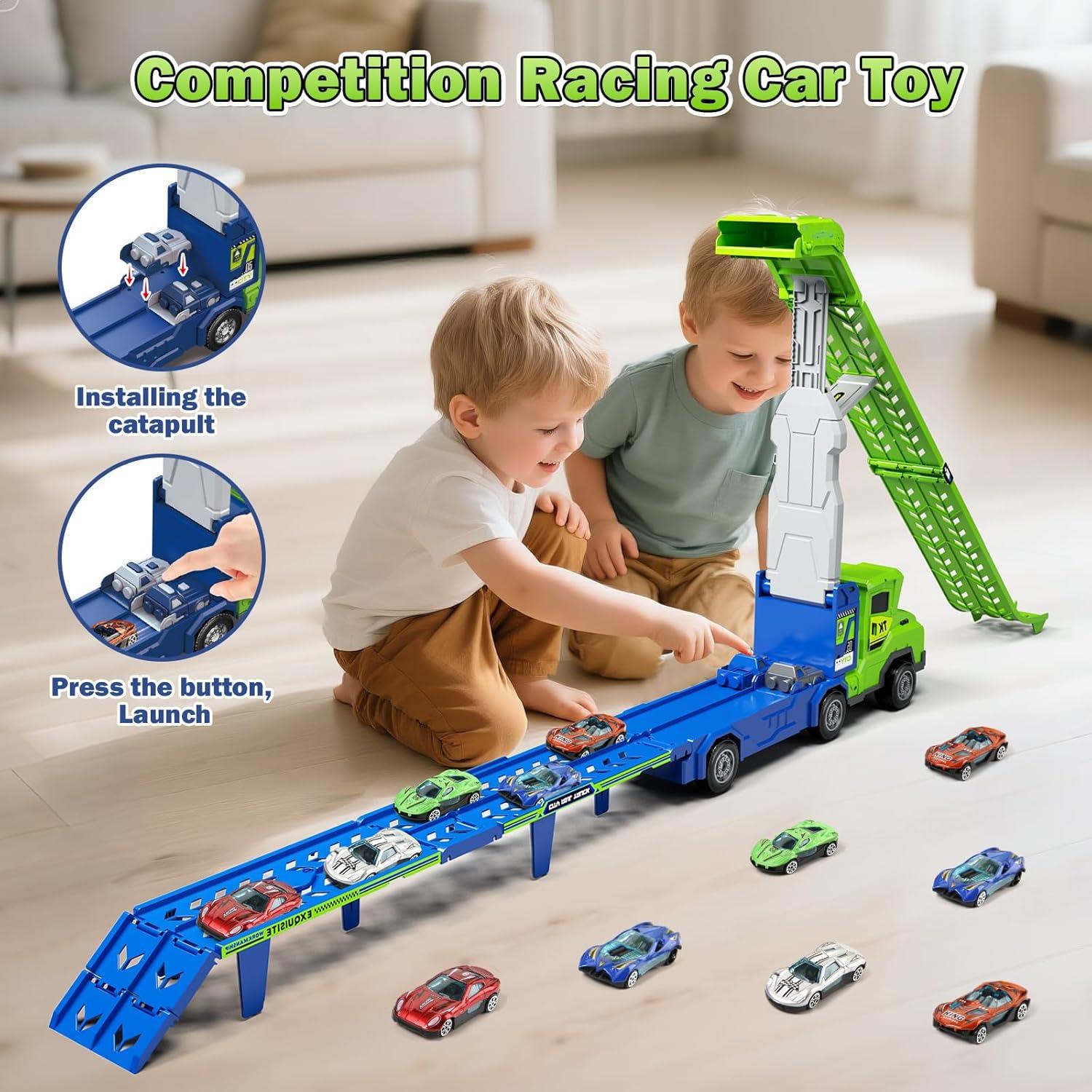 Camión Transportador 3 en 1 BSTOYDER con Pista y 6 Coches