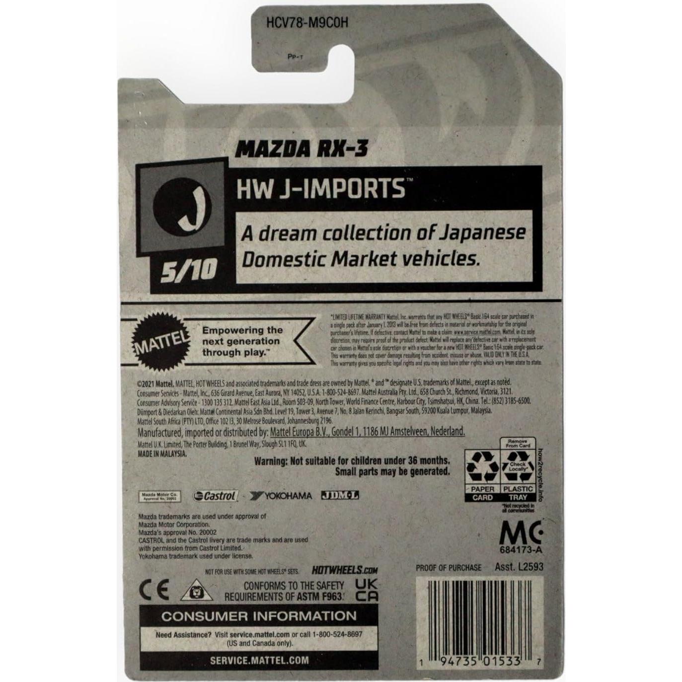 Hot Wheels Mazda RX-3 Escala 1:64 Mattel