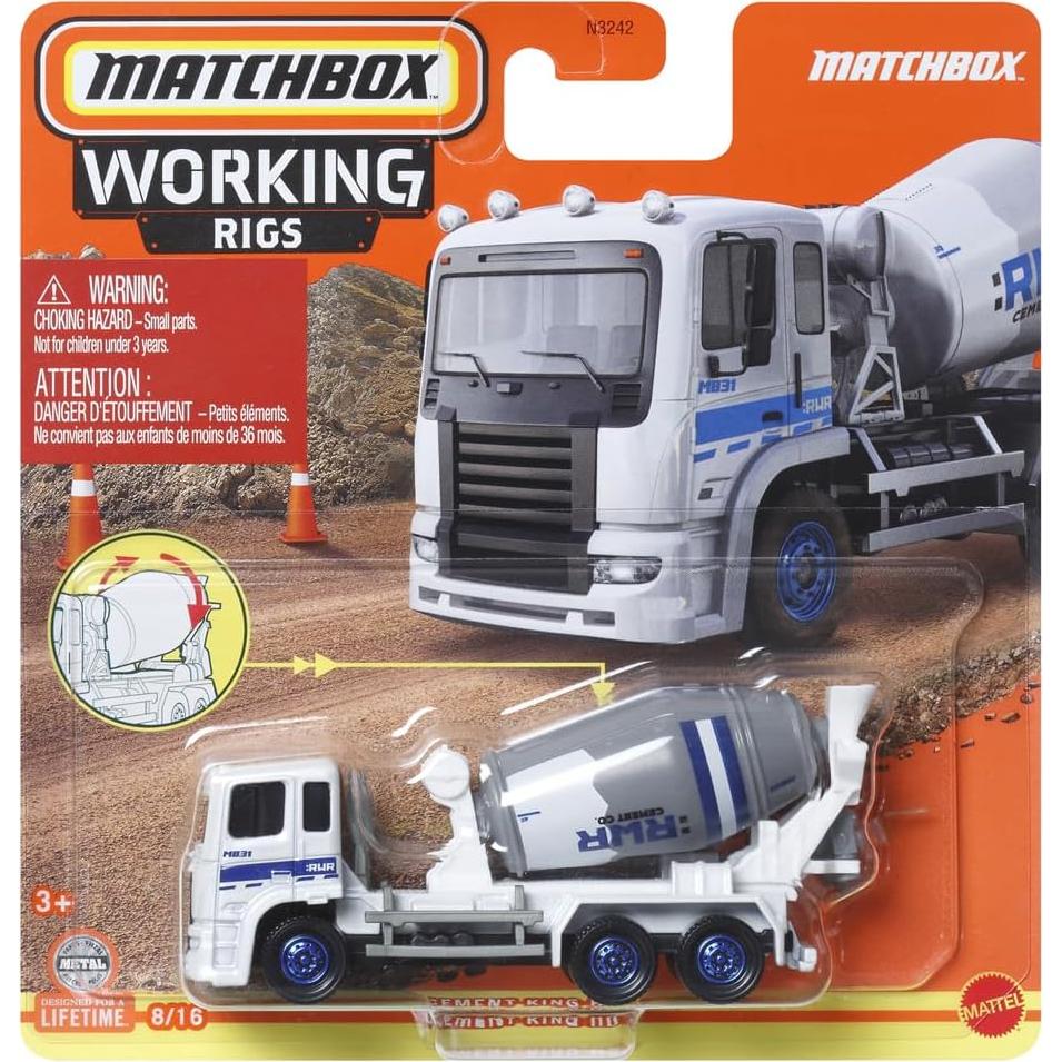 Camión de Cemento Matchbox Working Rigs HD Blanco/Gris