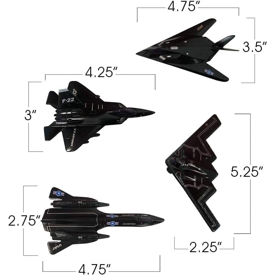 Set de Aviones Stealth Metal Playmaker 11.43 cm 4-Pack USAF