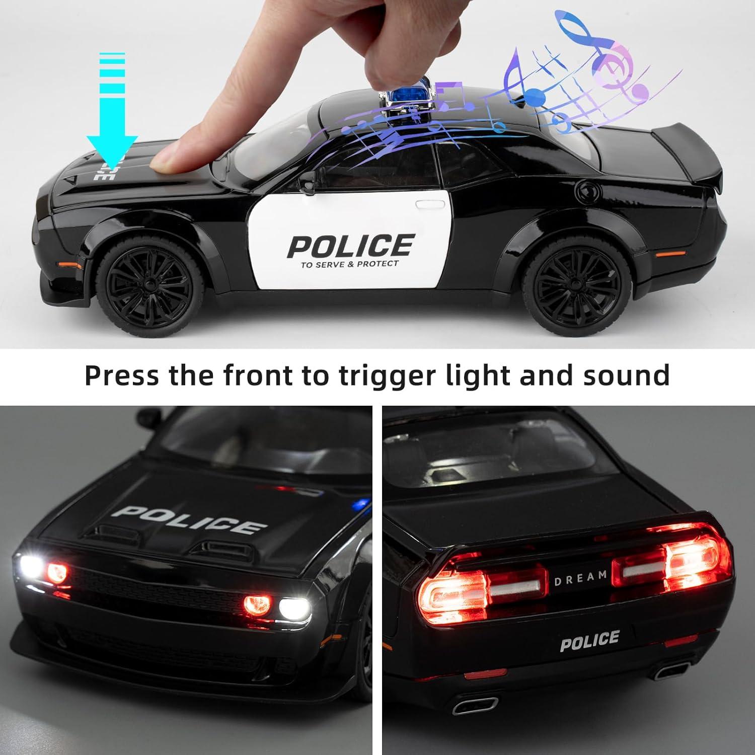 Coche de Policía Dodge Challenger SRT Hellcat 1:22 con Luces y Sonidos