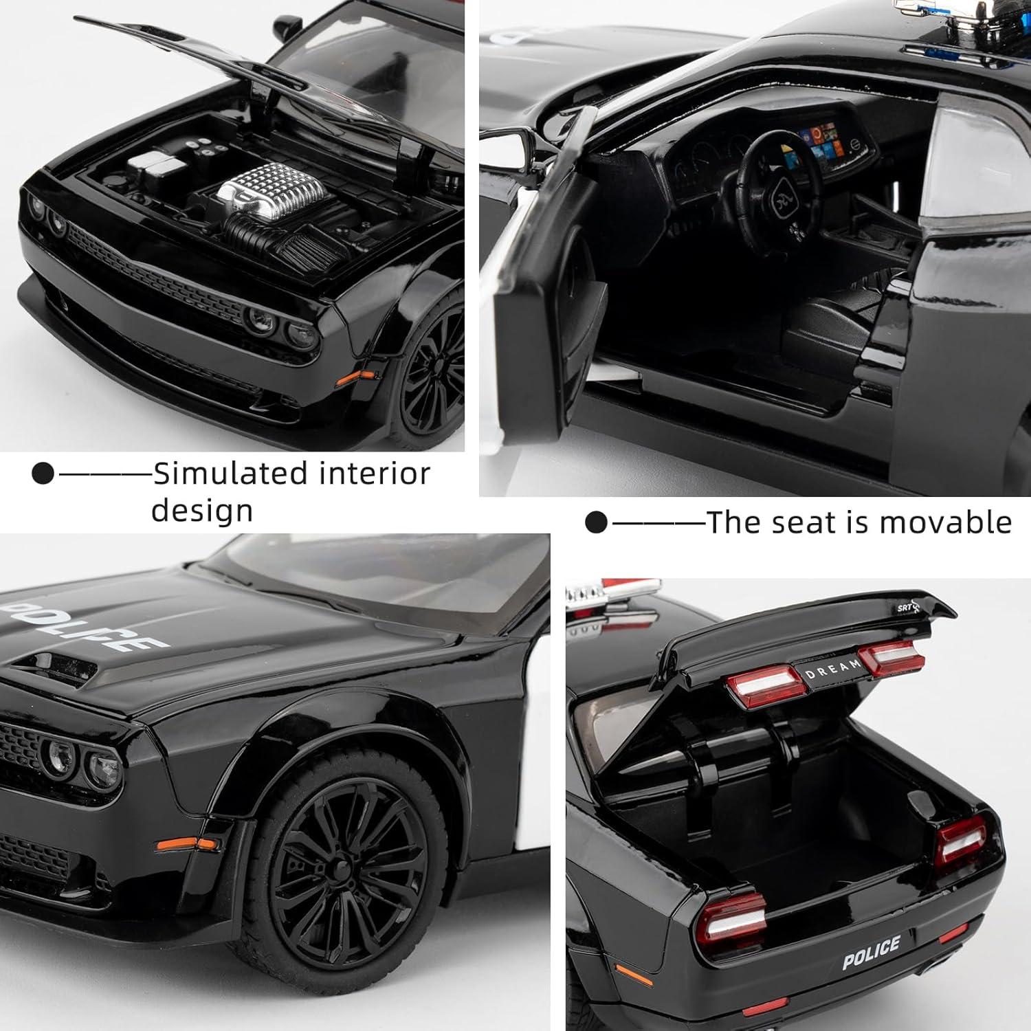 Coche de Policía Dodge Challenger SRT Hellcat 1:22 con Luces y Sonidos