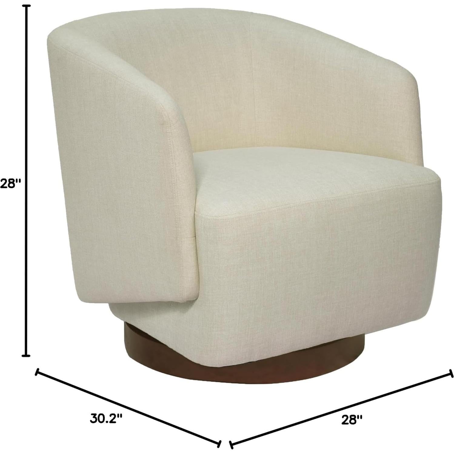 Silla de Acento Giratoria MINCETA Beige, 360° para Sala y Dormitorio