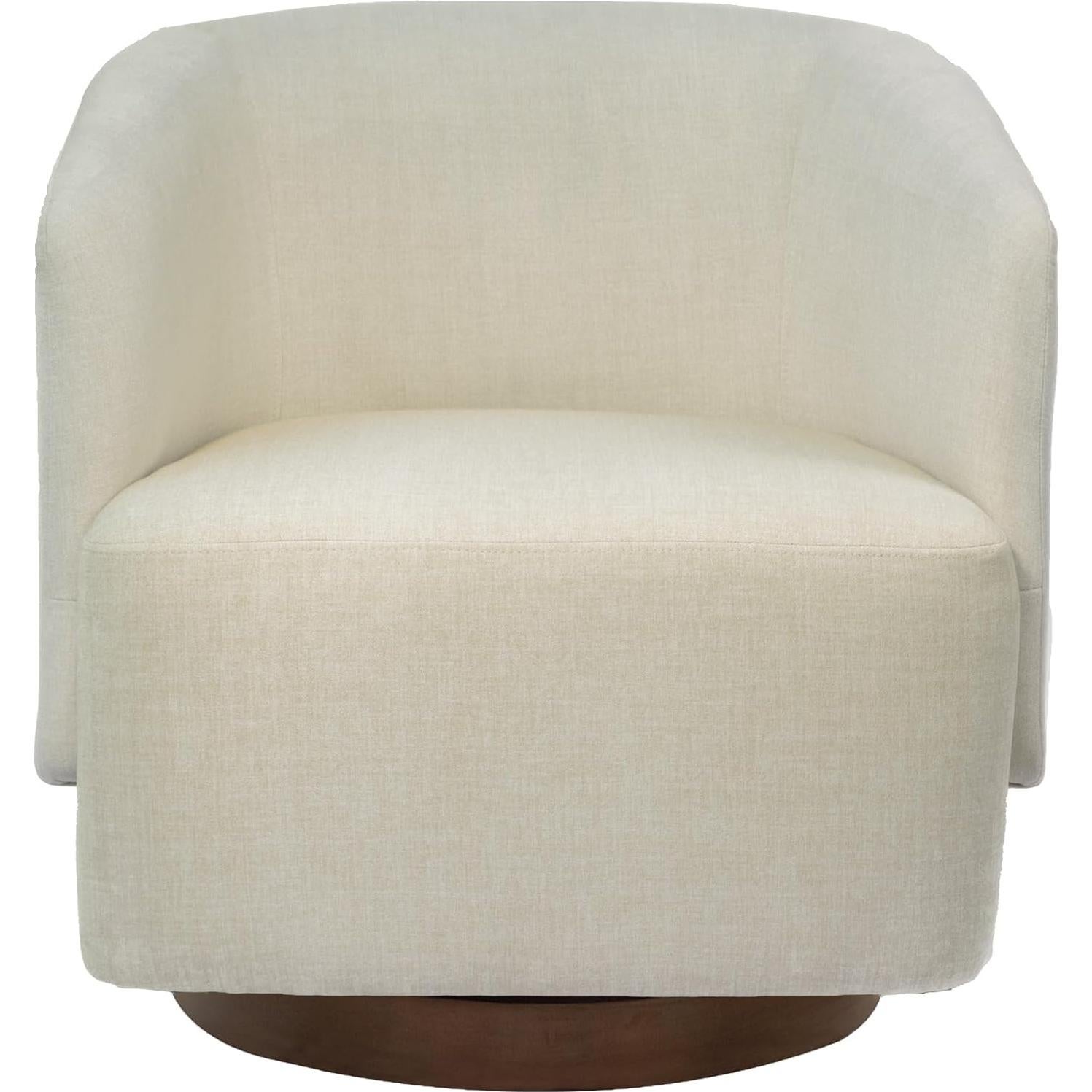 Silla de Acento Giratoria MINCETA Beige, 360° para Sala y Dormitorio