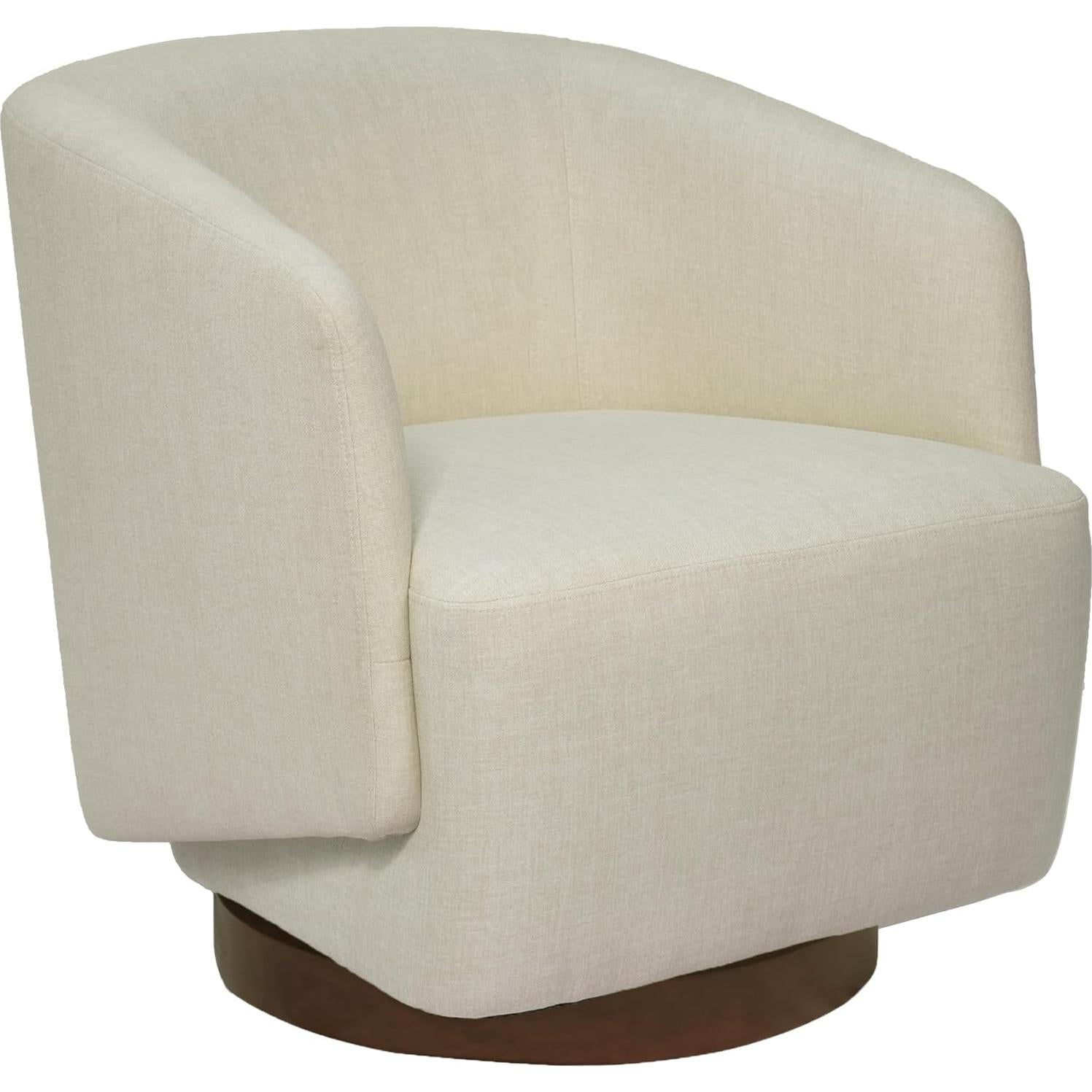 Silla de Acento Giratoria MINCETA Beige, 360° para Sala y Dormitorio