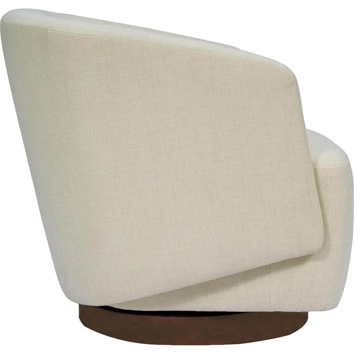 Silla de Acento Giratoria MINCETA Beige, 360° para Sala y Dormitorio