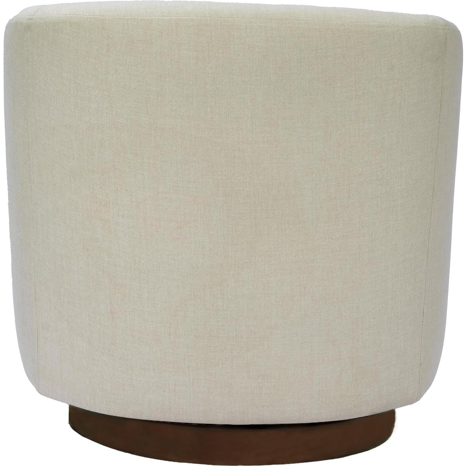 Silla de Acento Giratoria MINCETA Beige, 360° para Sala y Dormitorio