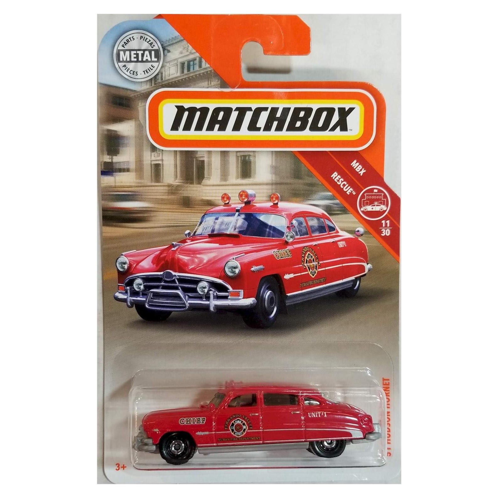 Matchbox 2019 MBX Rescate Hudson Hornet 1:64 Rojo