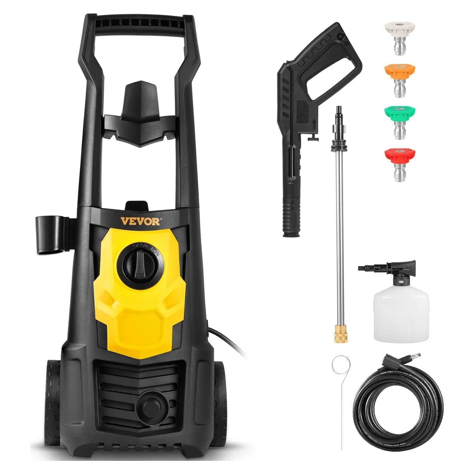 Lavadora a Presión Eléctrica VEVOR 2000 PSI 1.65 GPM 6m