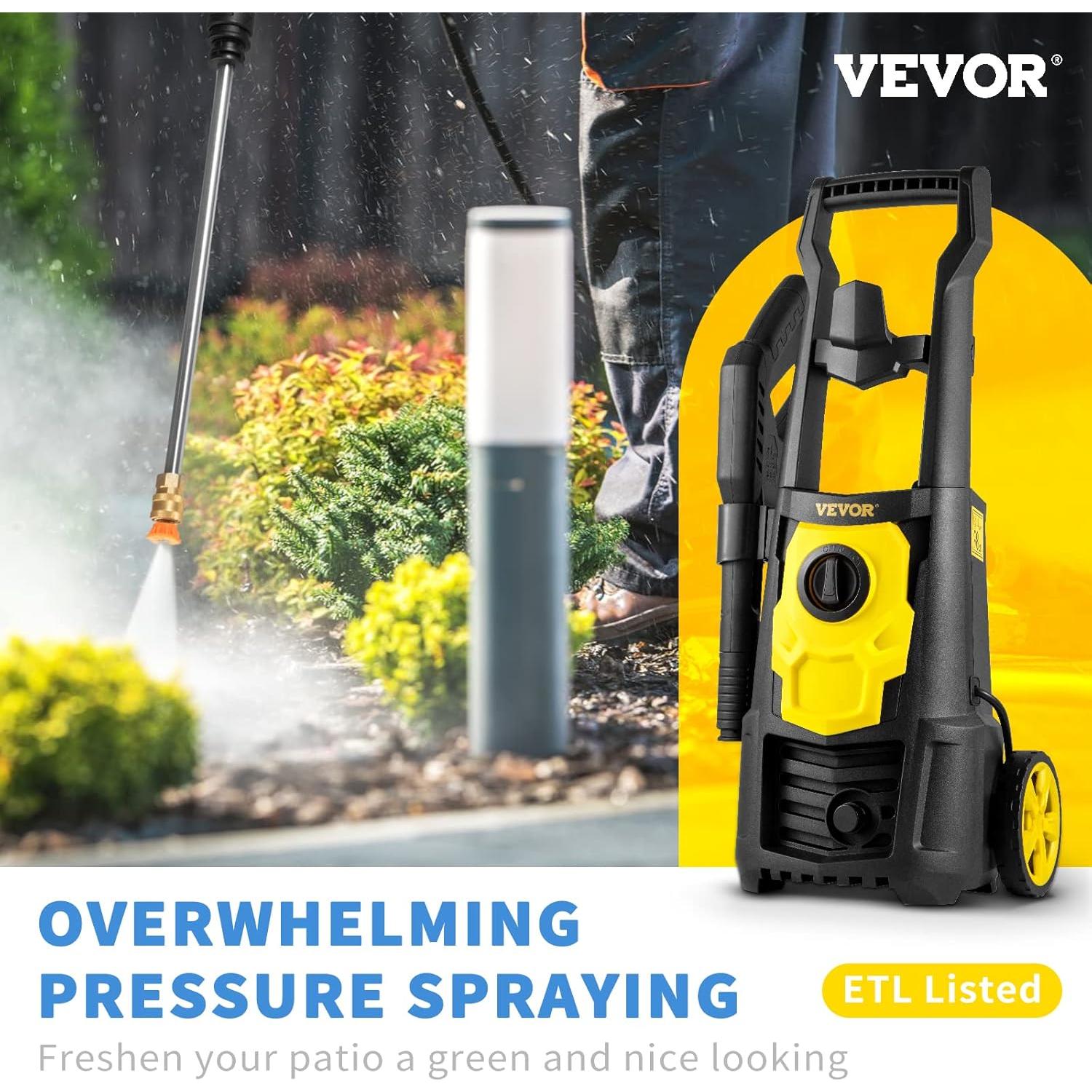 Lavadora a Presión Eléctrica VEVOR 2000 PSI 1.65 GPM 6m