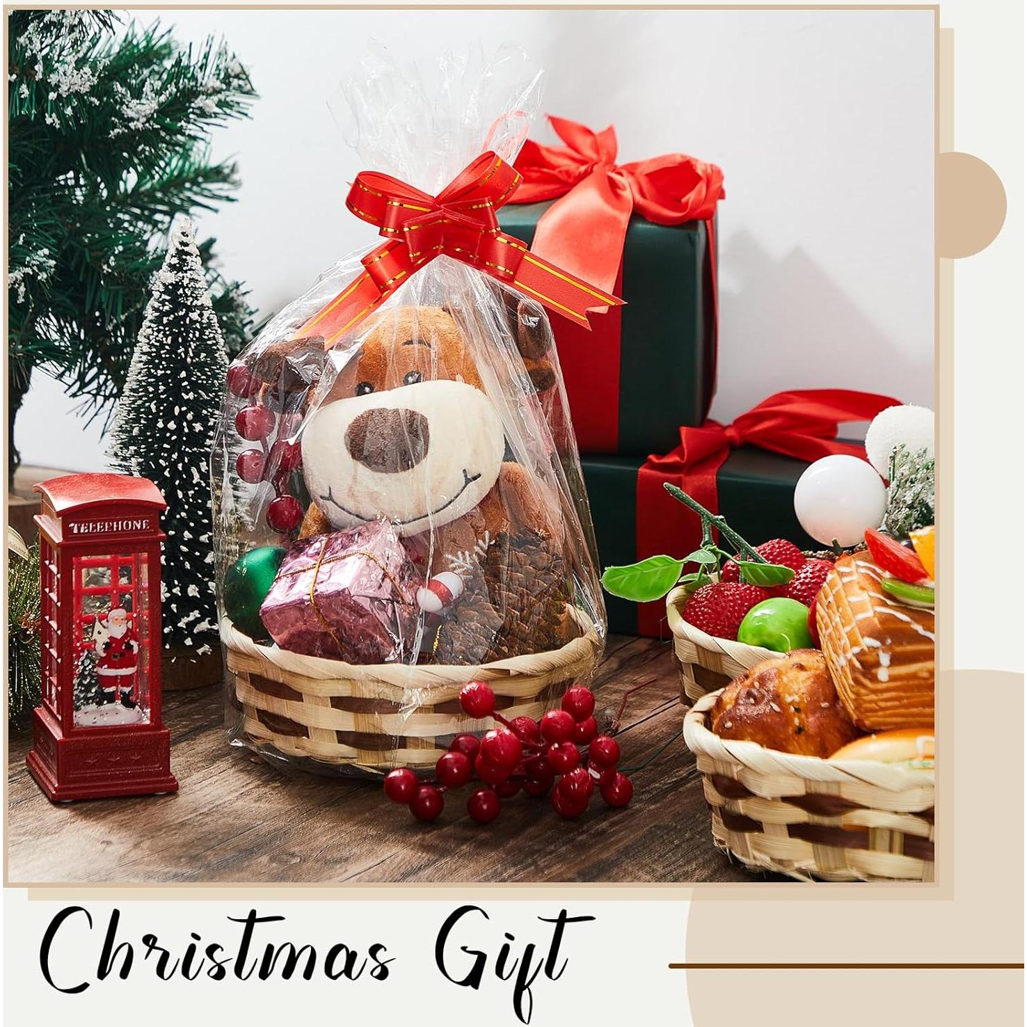 Canastas de Bambú Sintuff 24 Pcs Redondas 16 cm para Almacenamiento