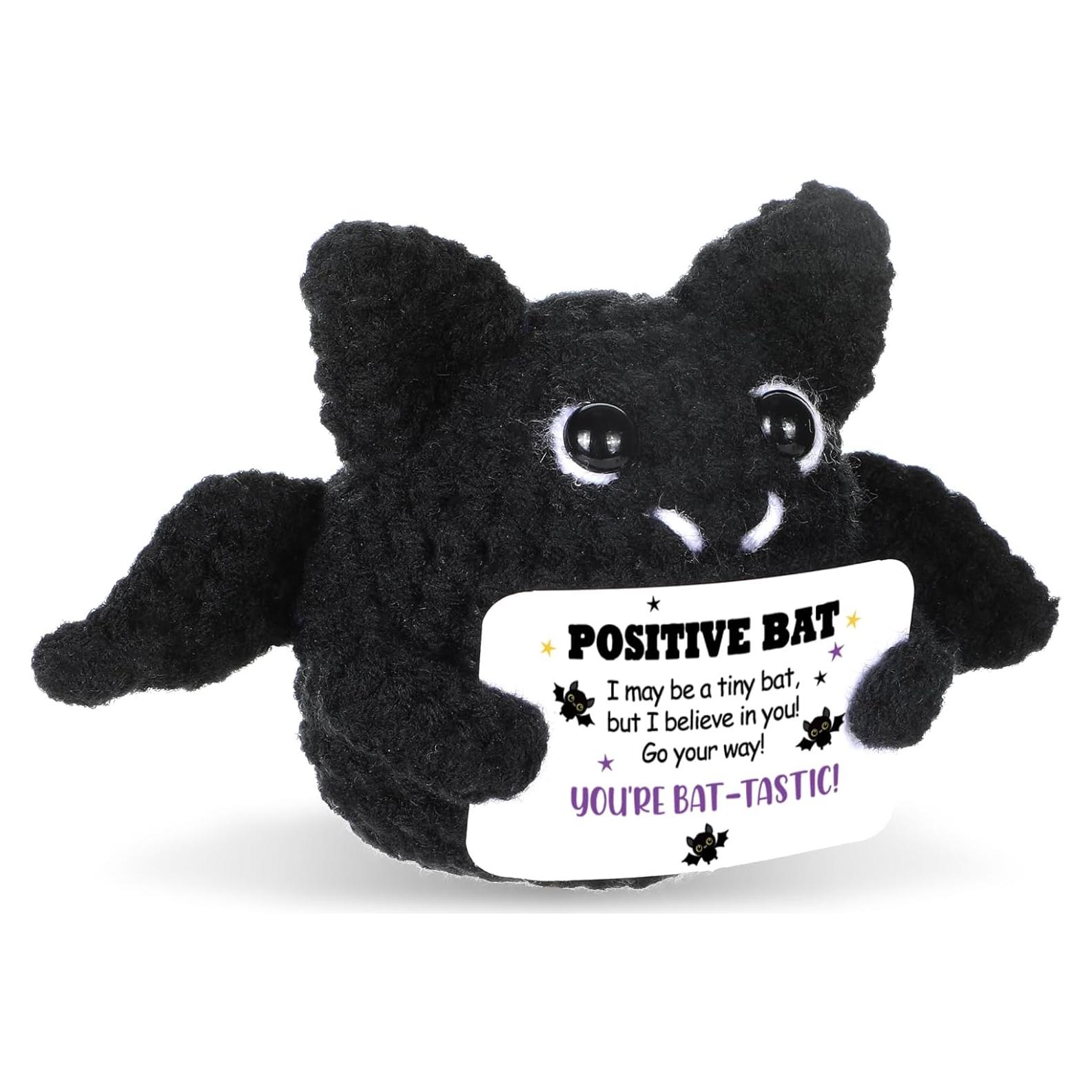 Muñeca de Murciélago de Crochet Positivo con Tarjeta - Halloween