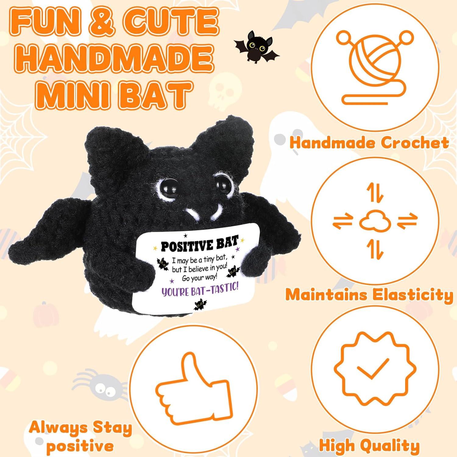 Muñeca de Murciélago de Crochet Positivo con Tarjeta - Halloween