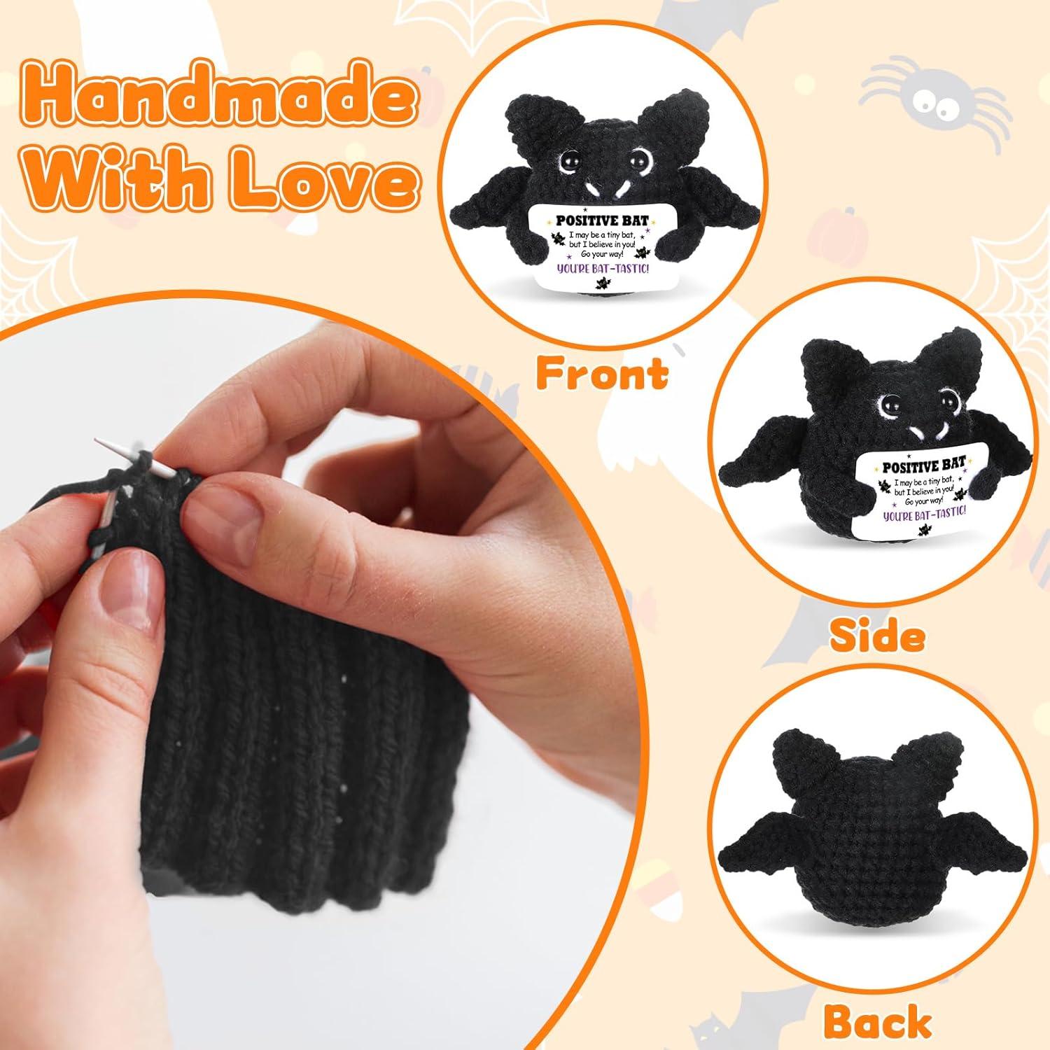 Muñeca de Murciélago de Crochet Positivo con Tarjeta - Halloween