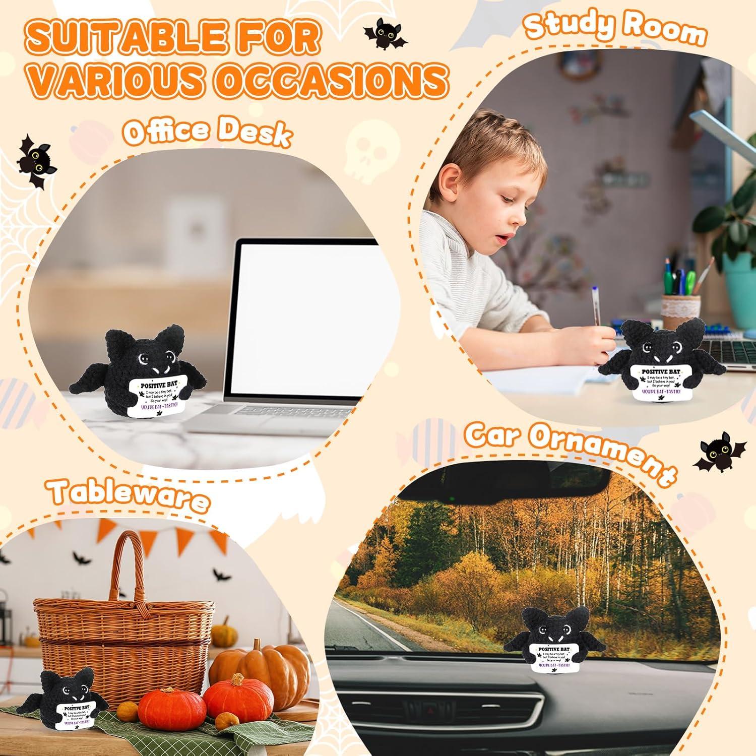 Muñeca de Murciélago de Crochet Positivo con Tarjeta - Halloween