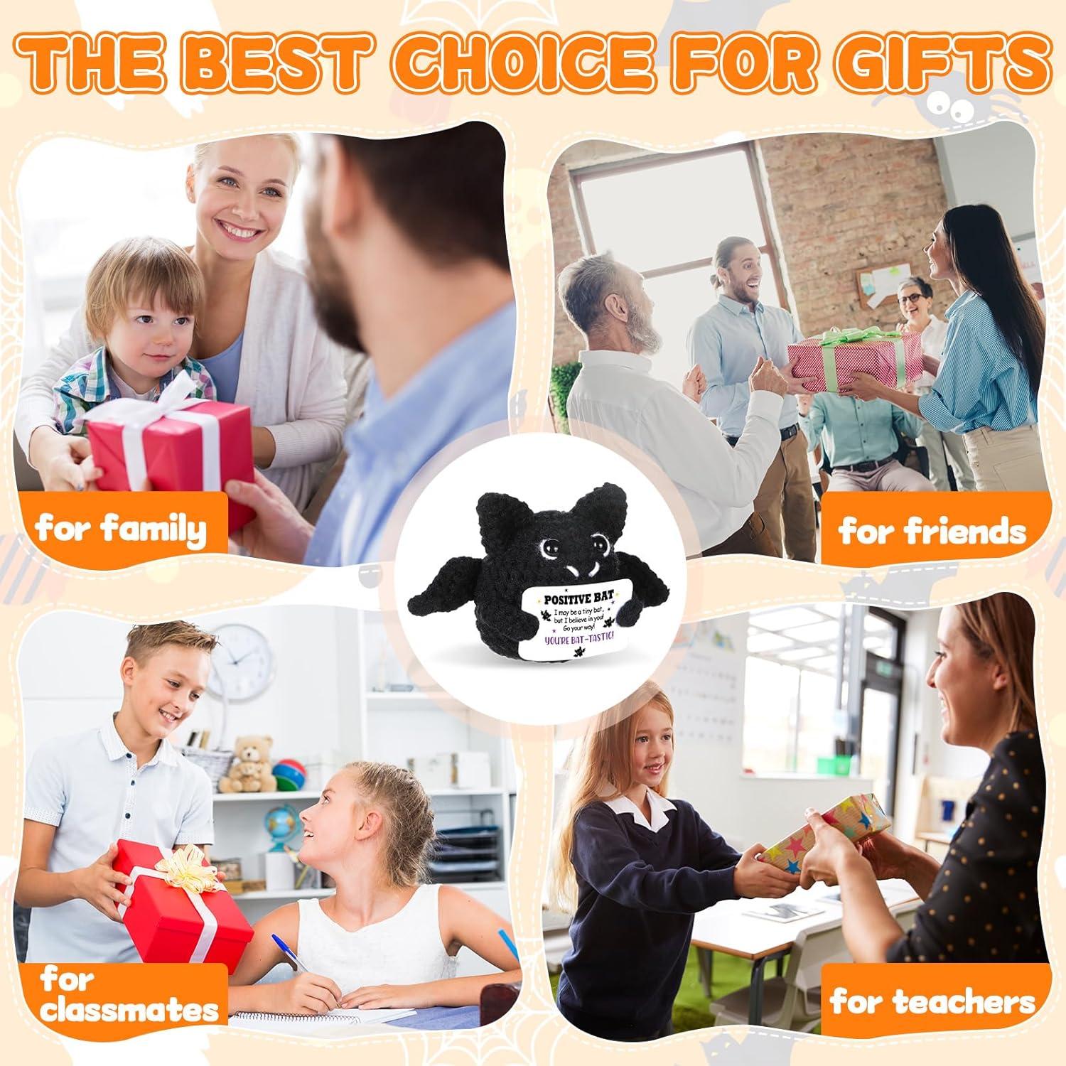 Muñeca de Murciélago de Crochet Positivo con Tarjeta - Halloween