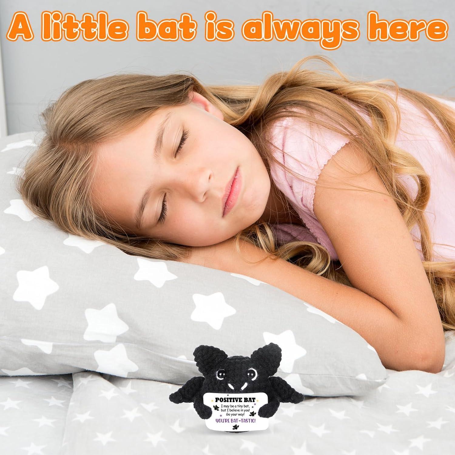 Muñeca de Murciélago de Crochet Positivo con Tarjeta - Halloween