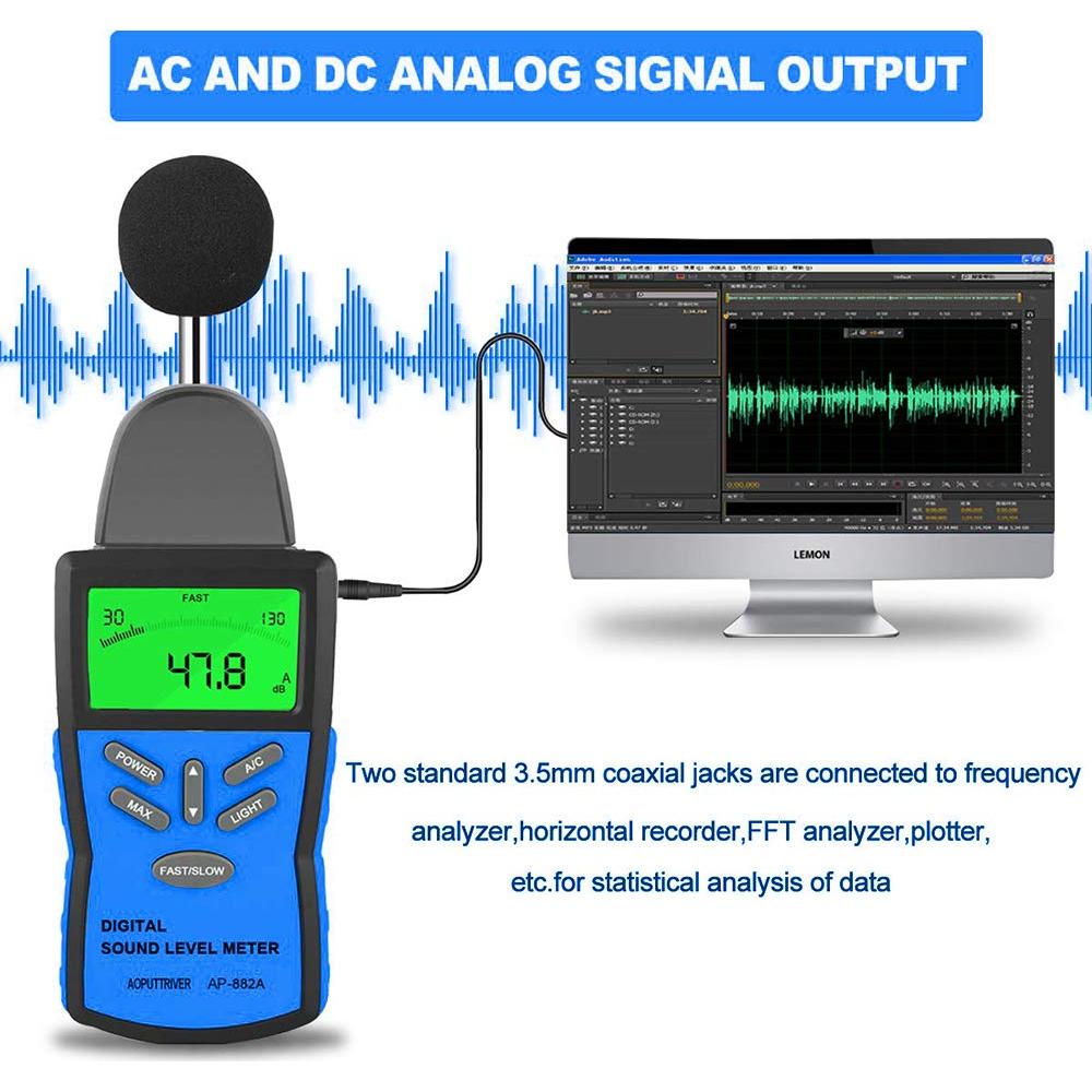Medidor de Decibelios Digital AOPUTTRIVER AP-882A 30-130dB