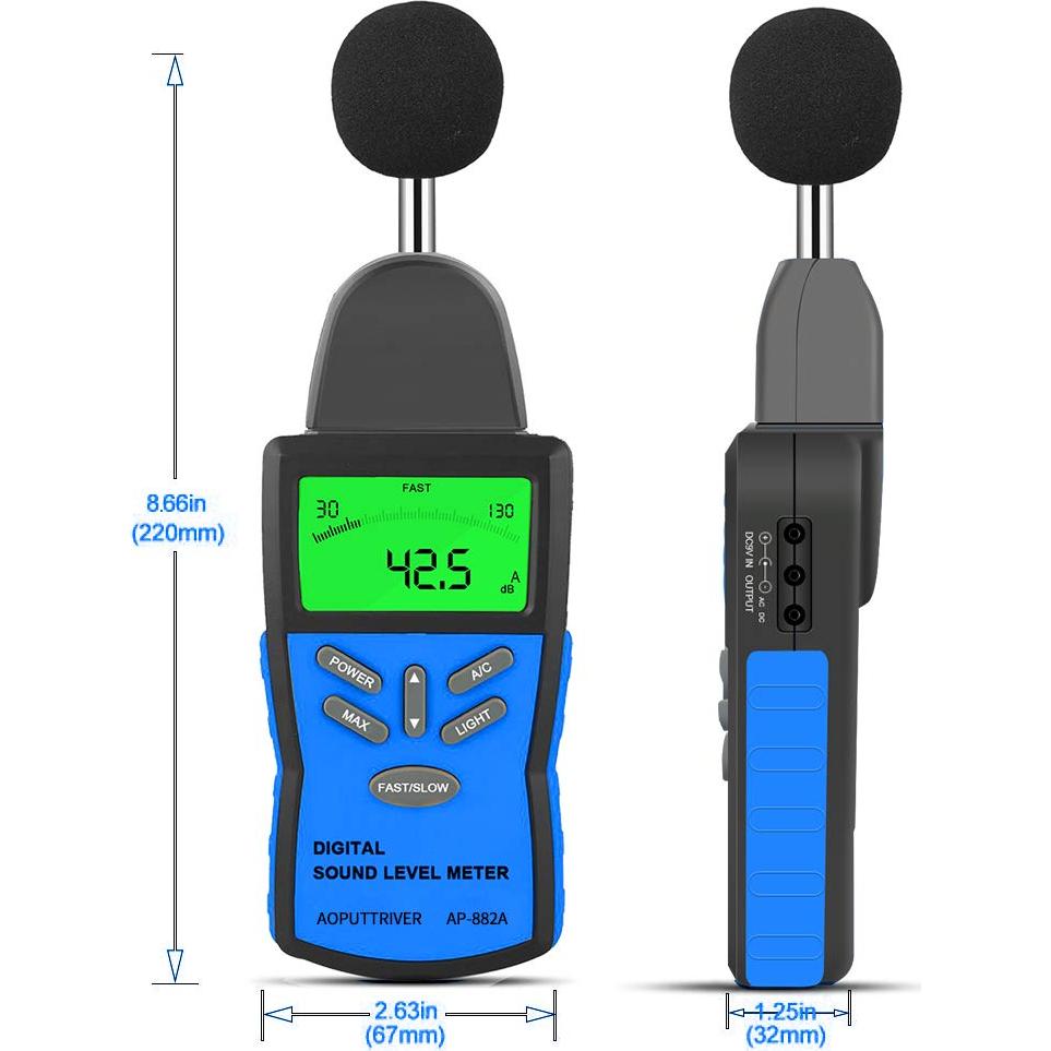 Medidor de Decibelios Digital AOPUTTRIVER AP-882A 30-130dB
