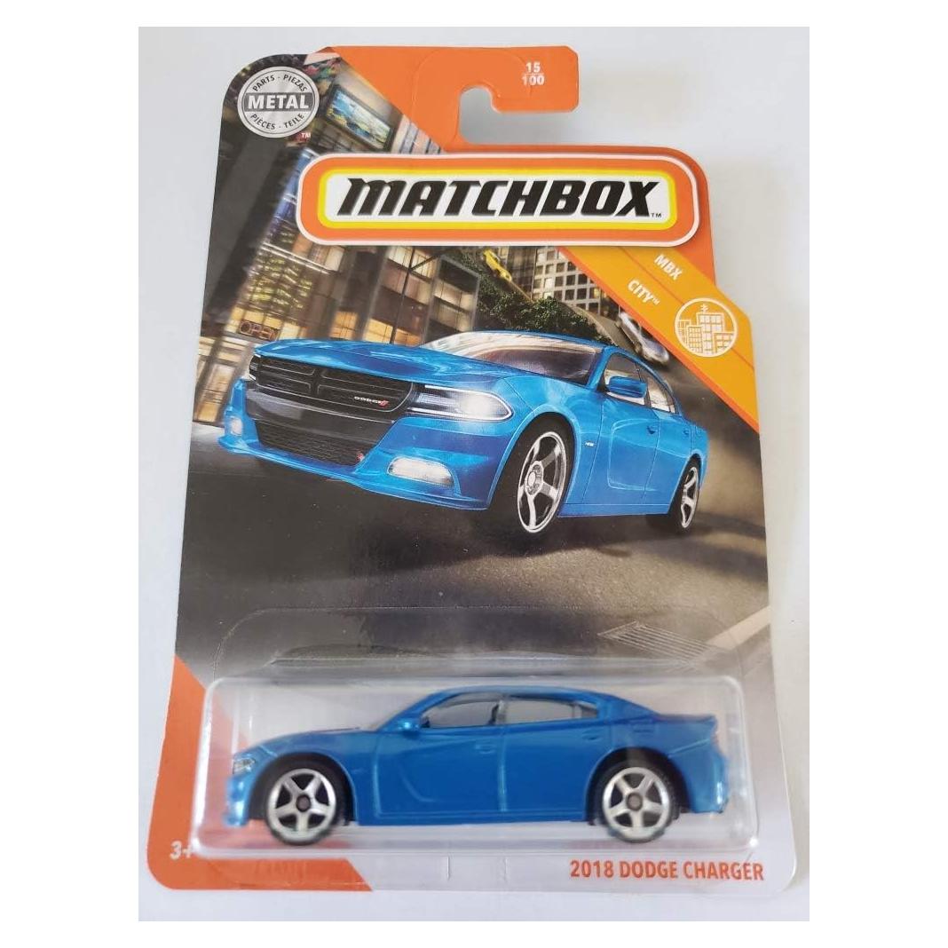 Auto de colección Matchbox 2018 Dodge Charger Azul