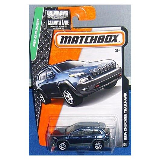 Jeep Cherokee Trailhawk Matchbox 2016 Azul 8.89 cm