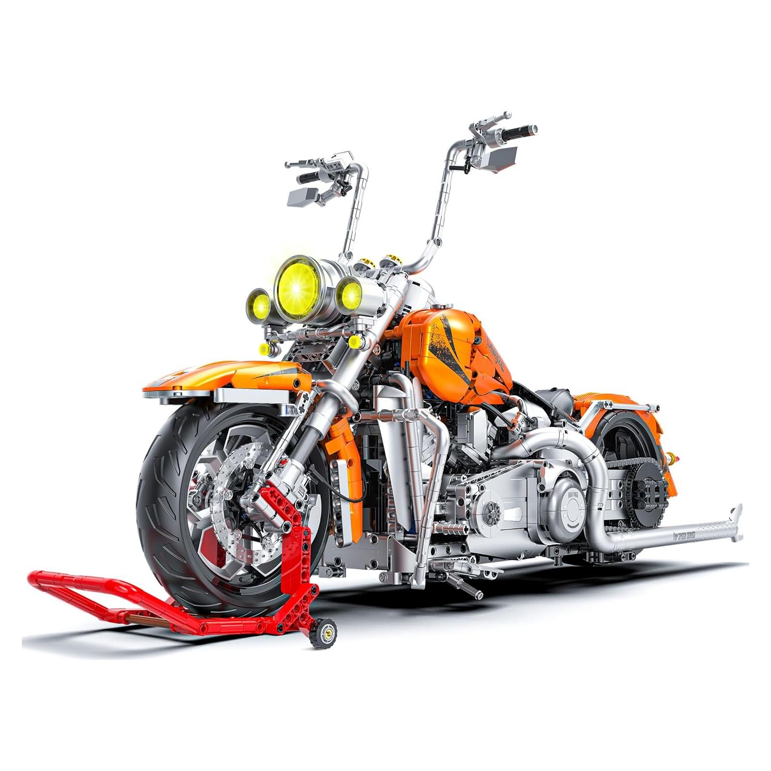 Set de Construcción Motocicleta JTBBOY 1:5 Naranja 2392 Piezas