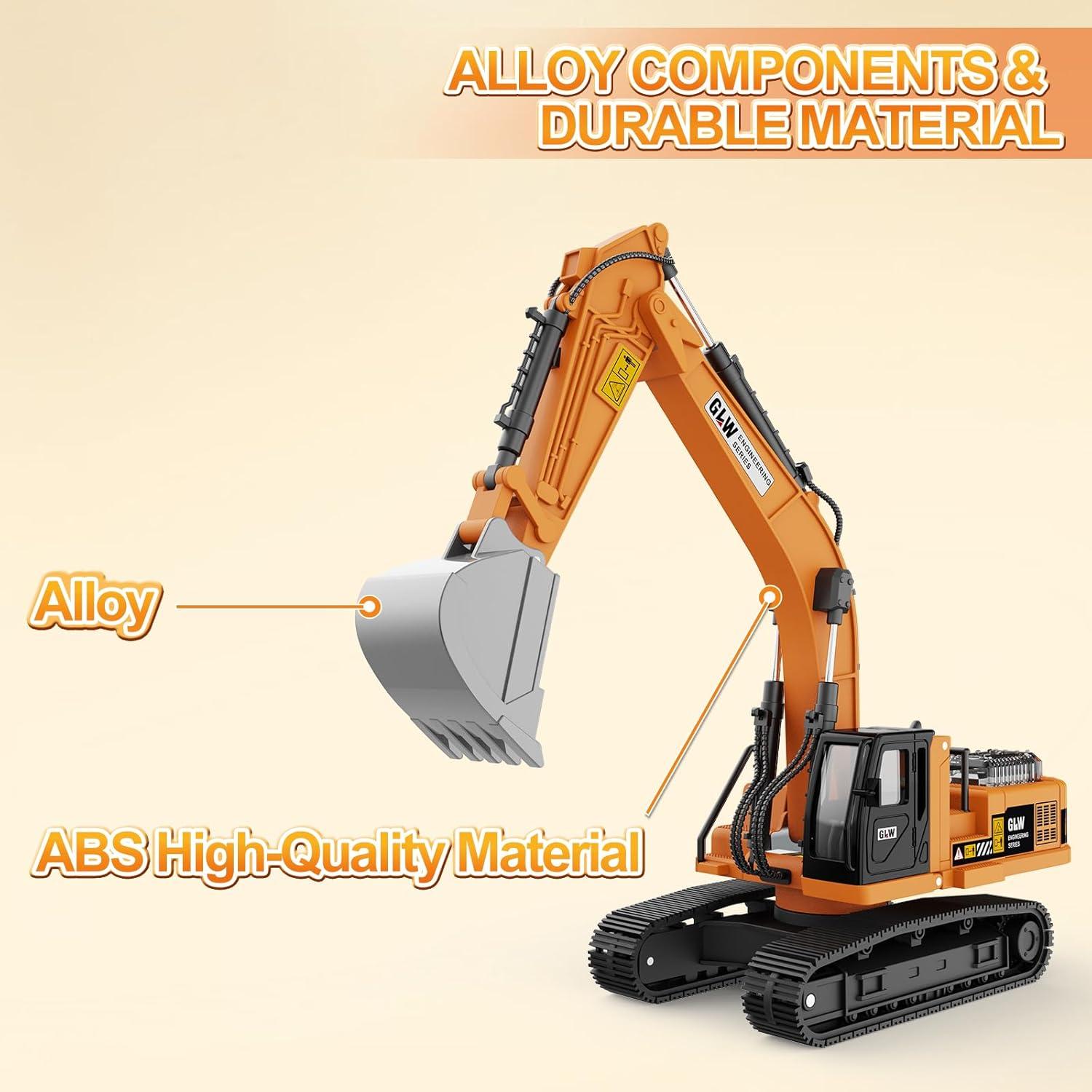 Juguete Excavadora Grande GLW 1:40 con Luces y Sonidos